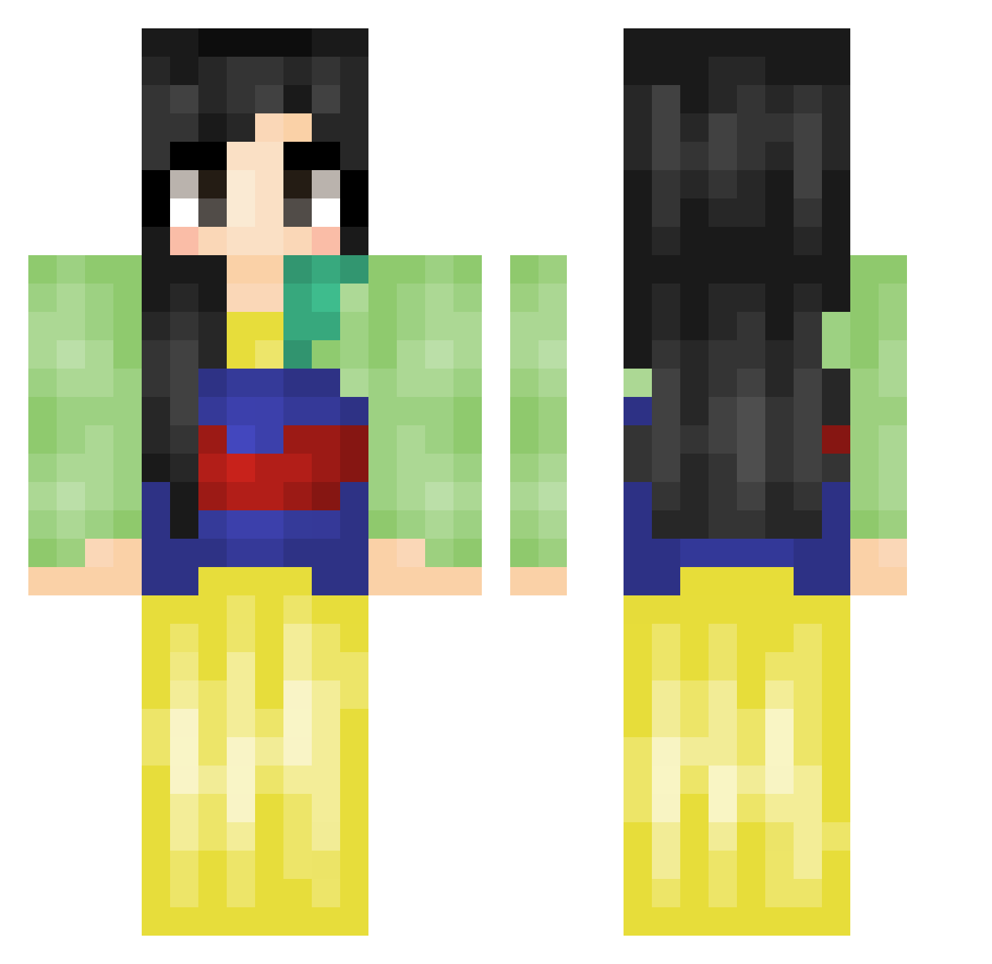 Shante2 Minecraft skin, front and back view