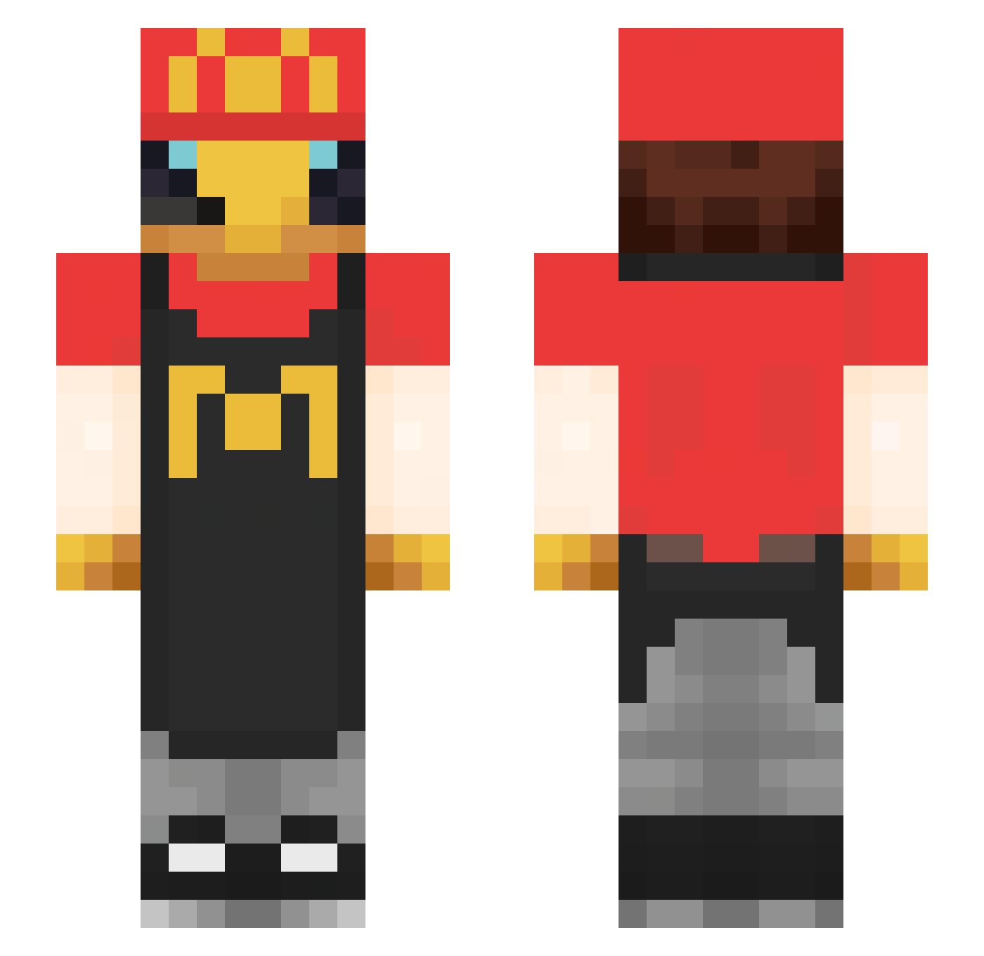 SirrDonutt Minecraft skin, front and back view