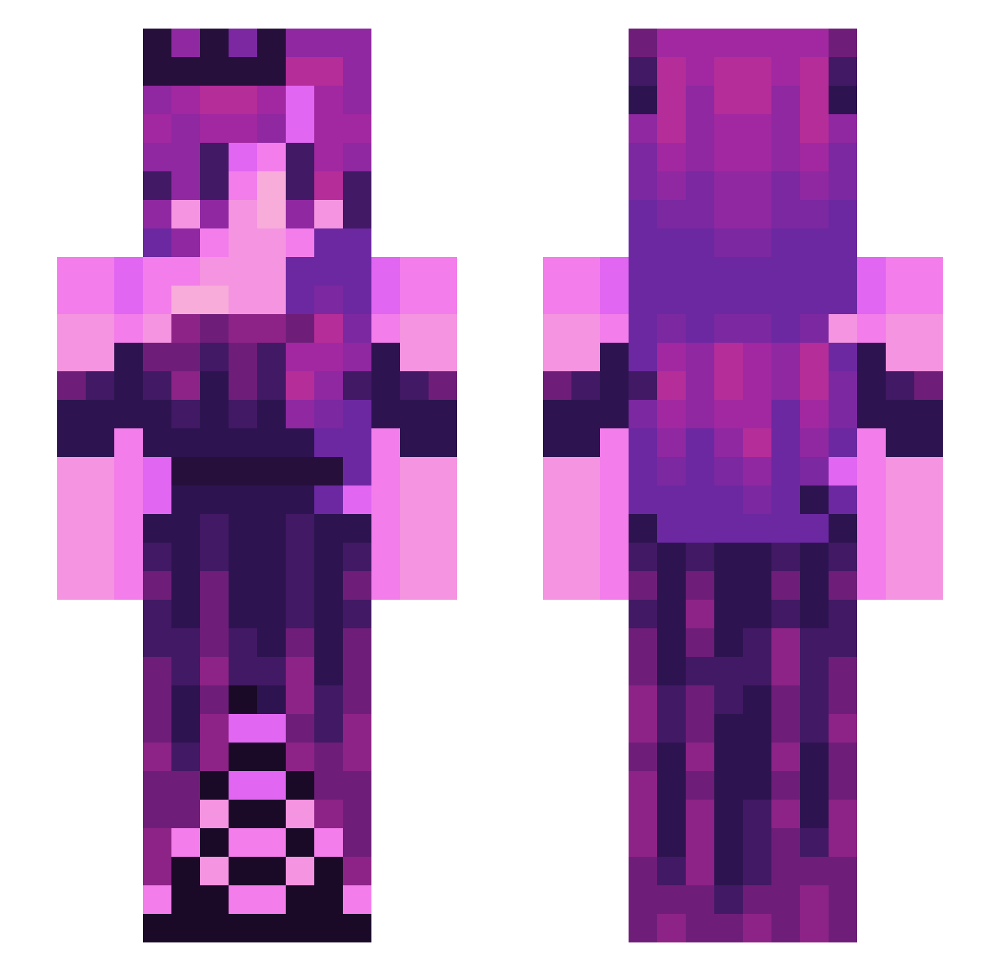 vamp_teefz Minecraft skin, front and back view