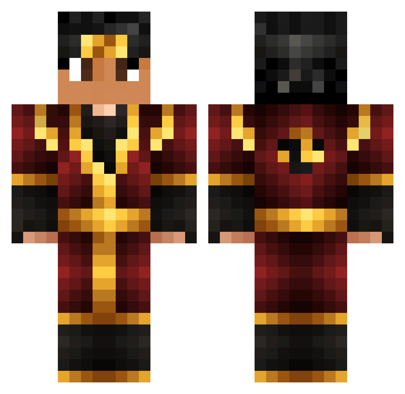 LongSnore Minecraft skin, front and back view