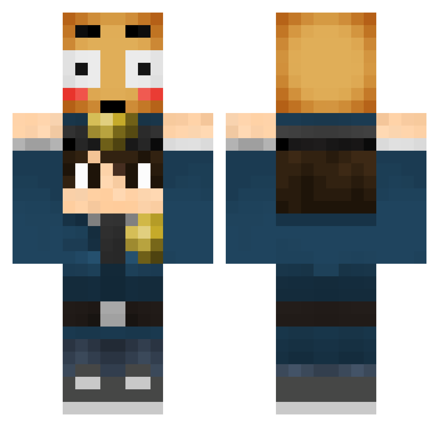 ZoltyLis Minecraft skin, front and back view