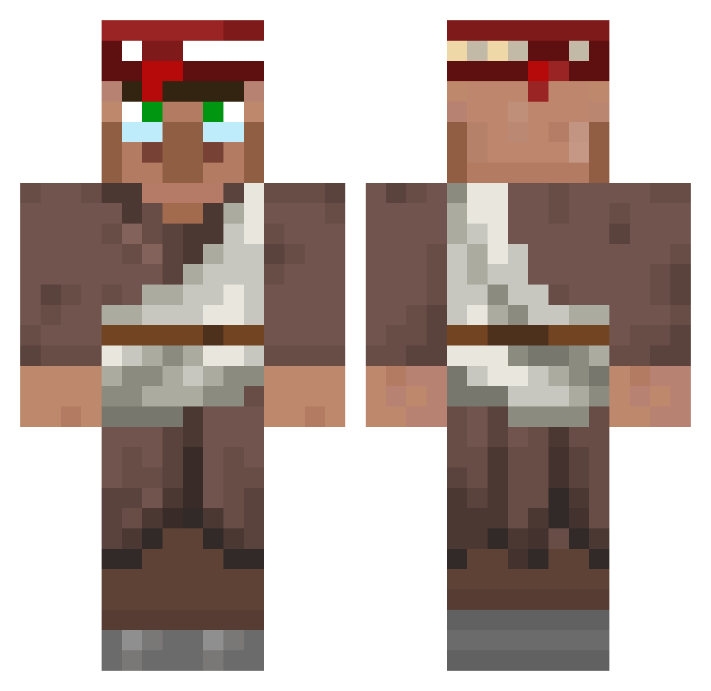 nico2r3 Minecraft skin, front and back view