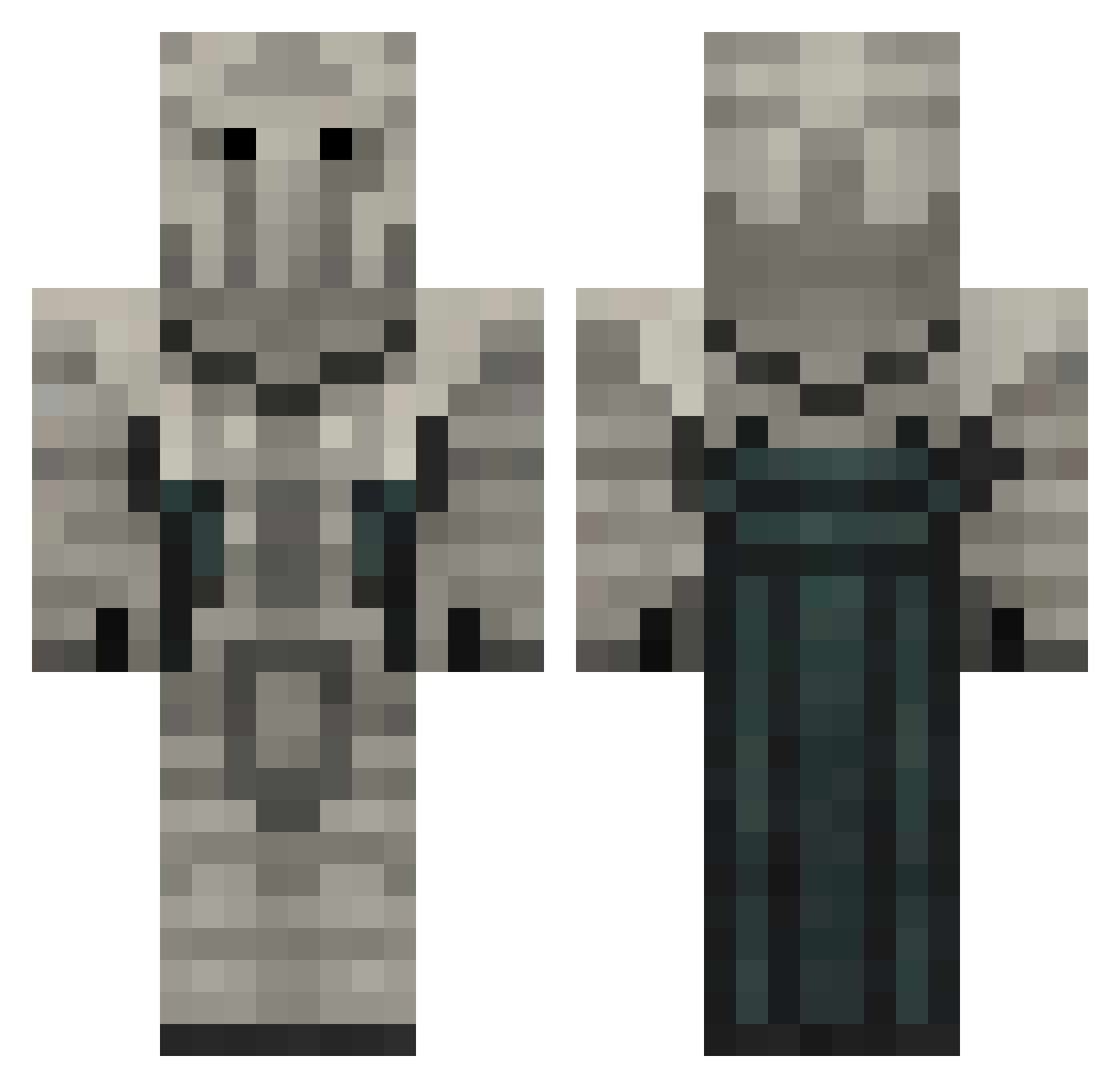 glutoo Minecraft skin, front and back view