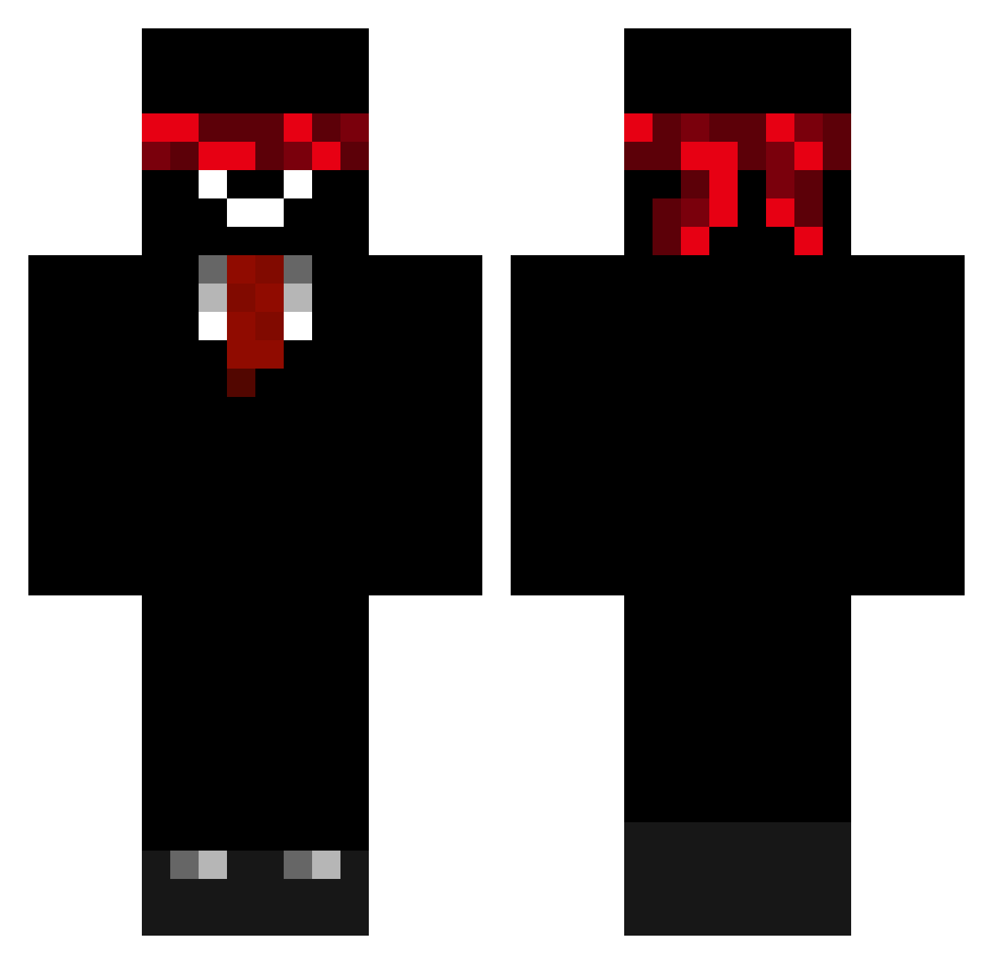 Scarfilz Minecraft skin, front and back view