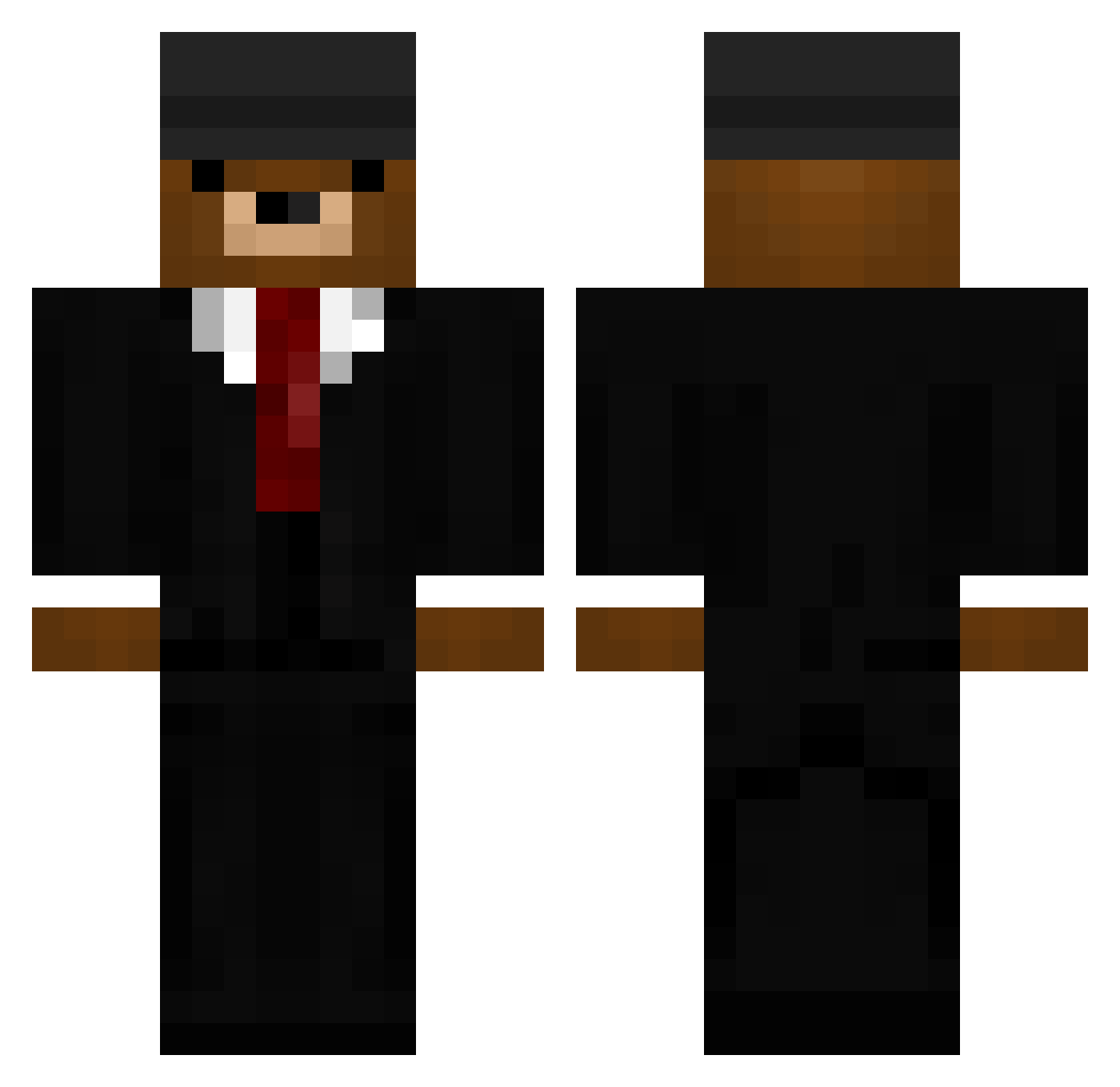 ul0v Minecraft skin, front and back view