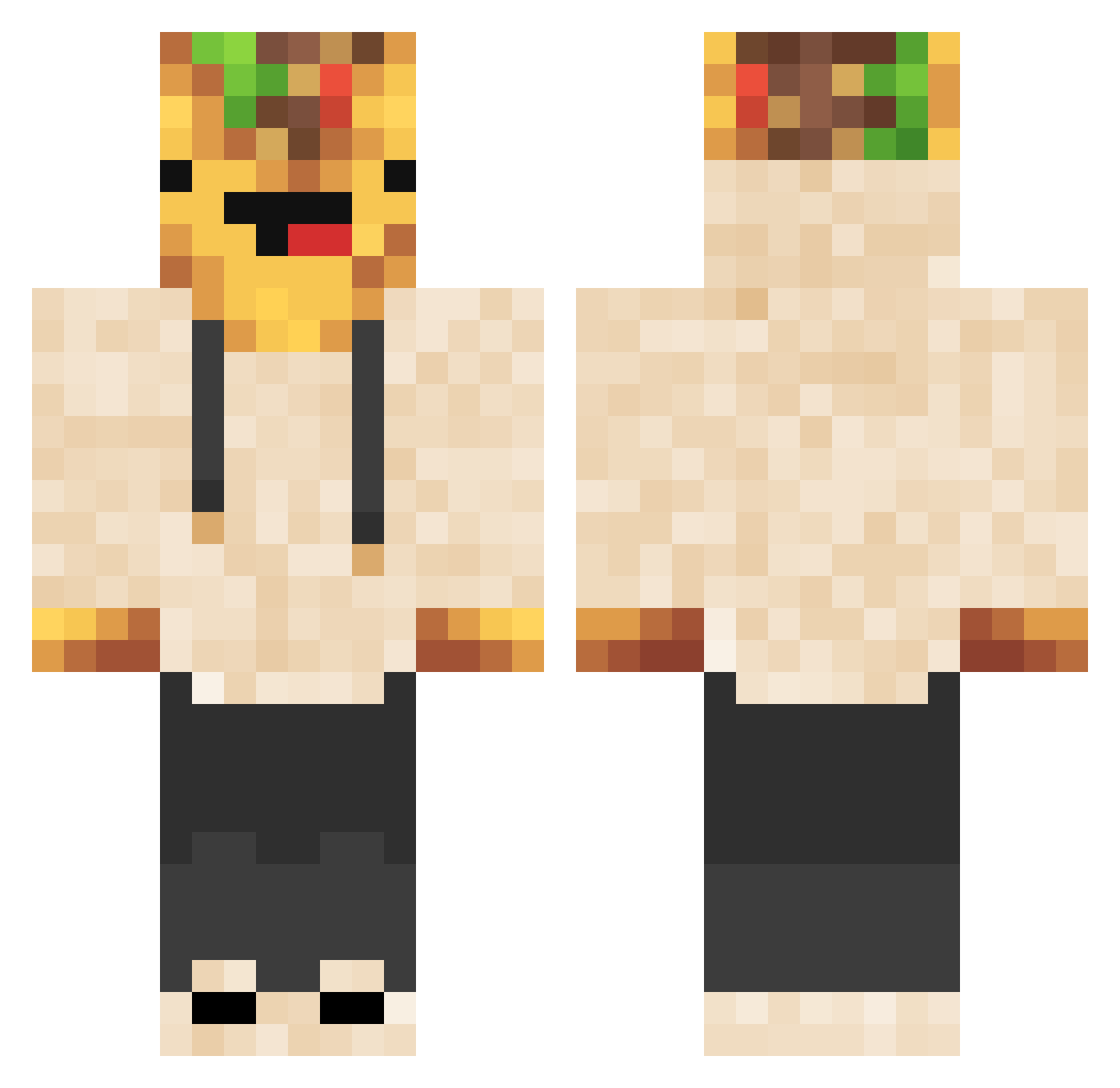 Omoewa Minecraft skin, front and back view