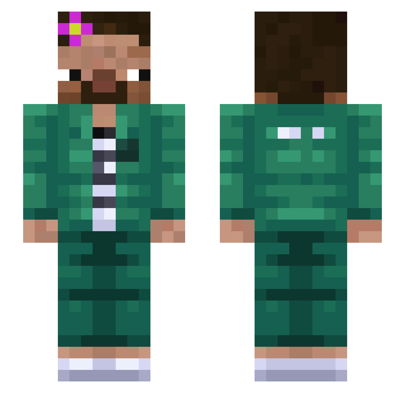 frozeuszey Minecraft skin, front and back view