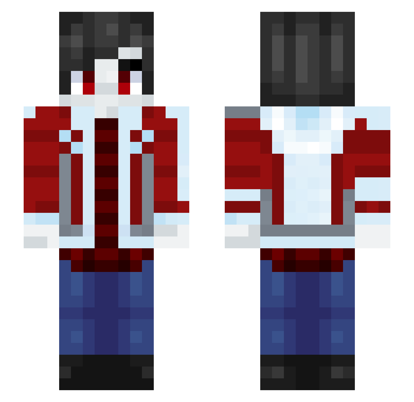 Kamino365 Minecraft skin, front and back view