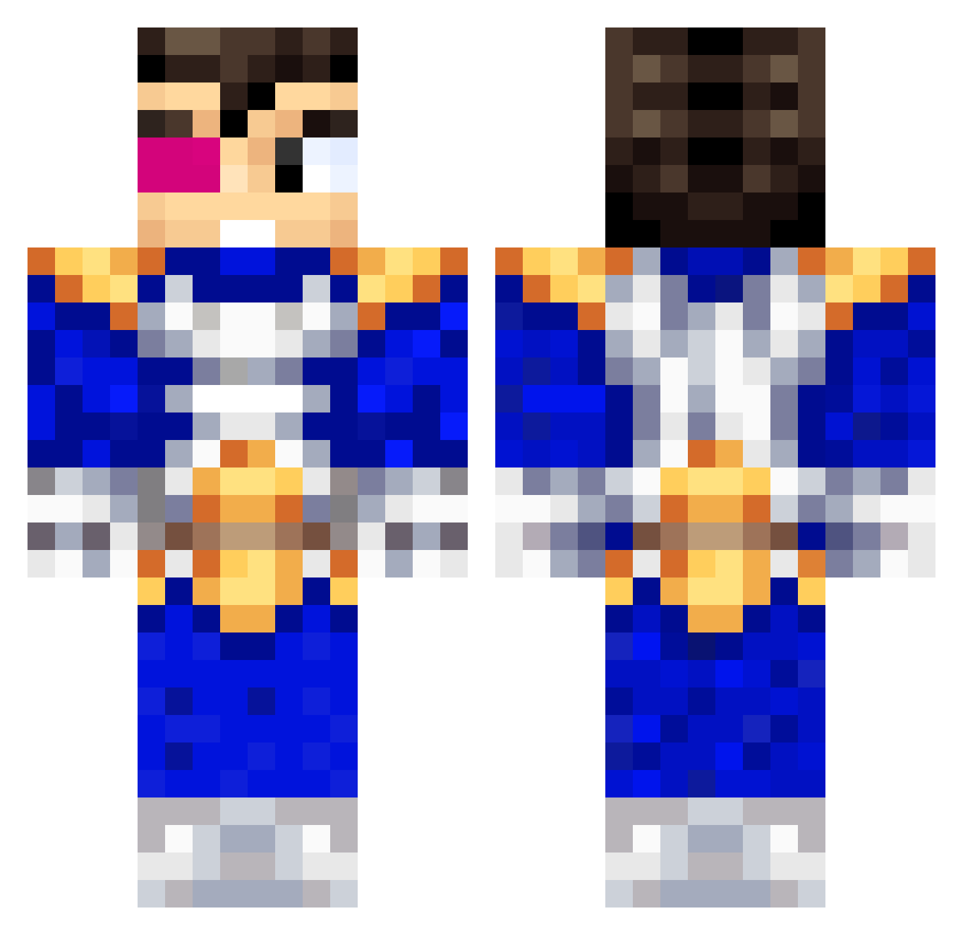 Vilsonko Minecraft skin, front and back view