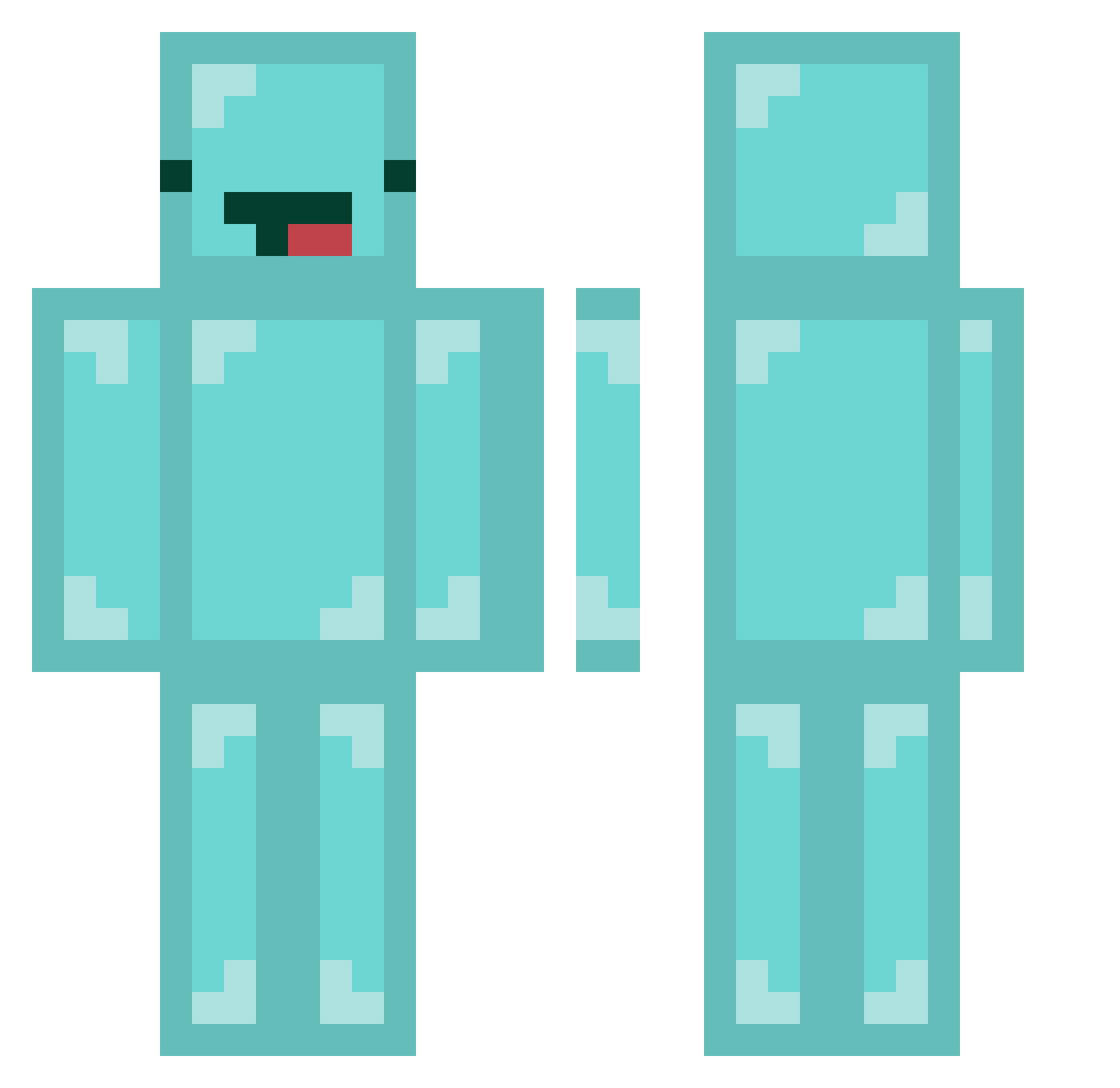 Ham970517 Minecraft skin, front and back view