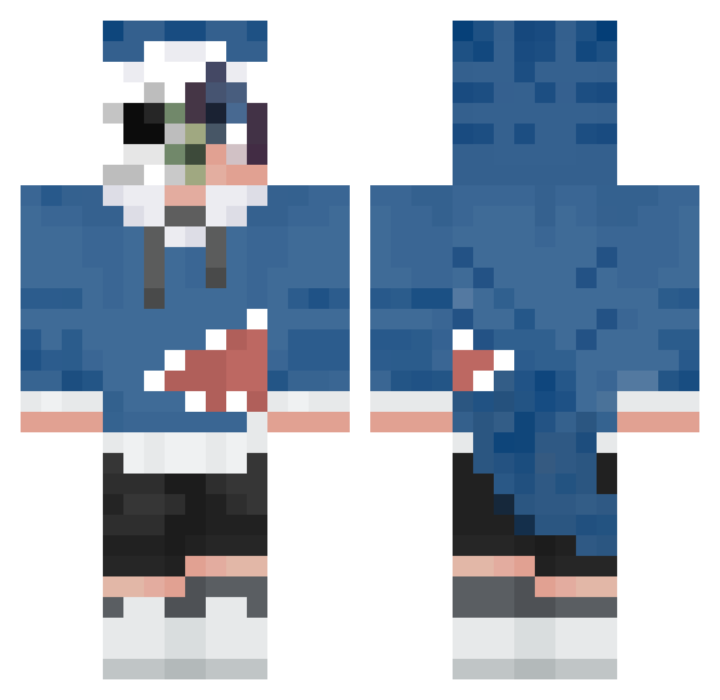 Phantom_Tribez Minecraft skin, front and back view
