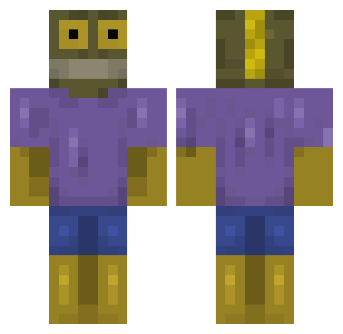 lygtt Minecraft skin, front and back view