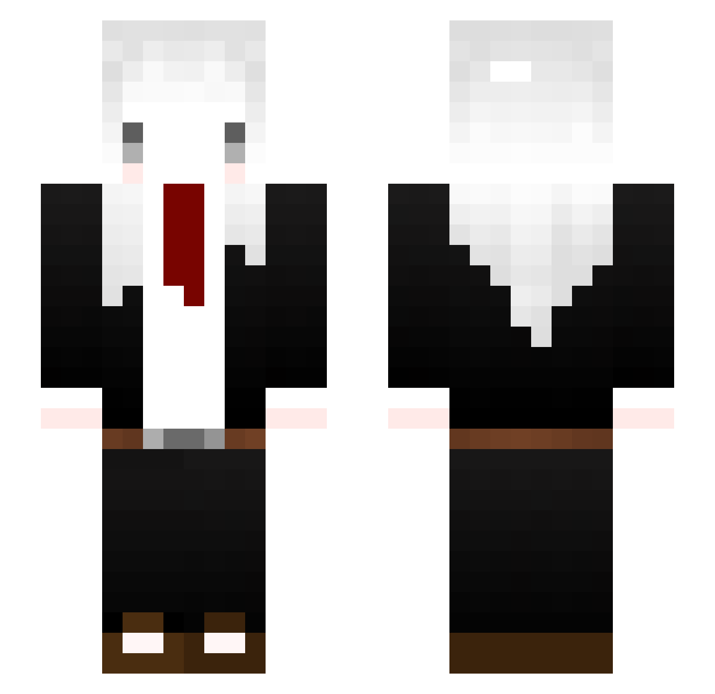 JKYF Minecraft skin, front and back view