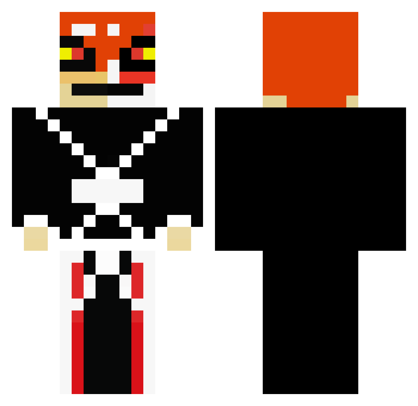 Graters Minecraft skin, front and back view