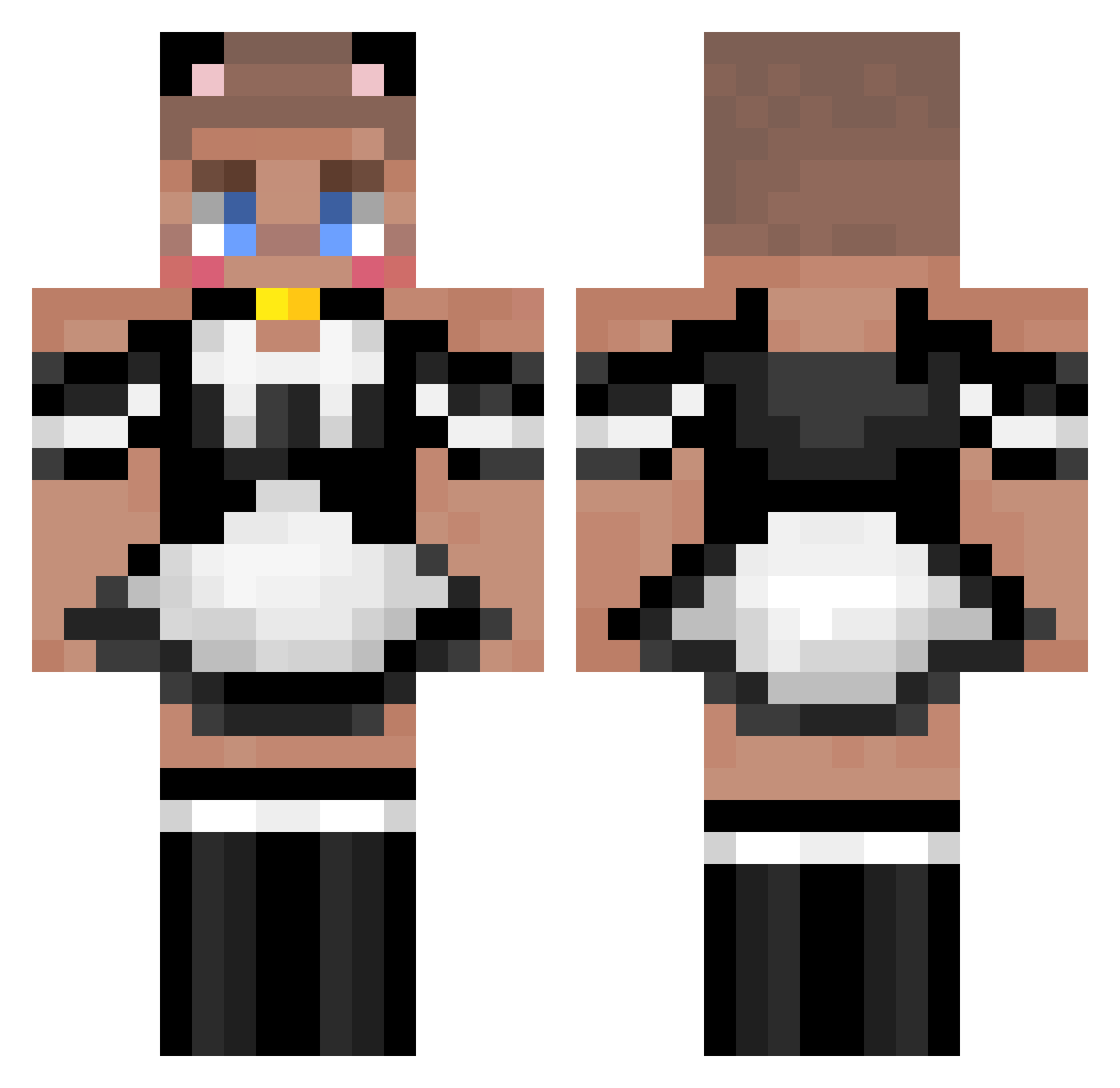Remipti Minecraft skin, front and back view