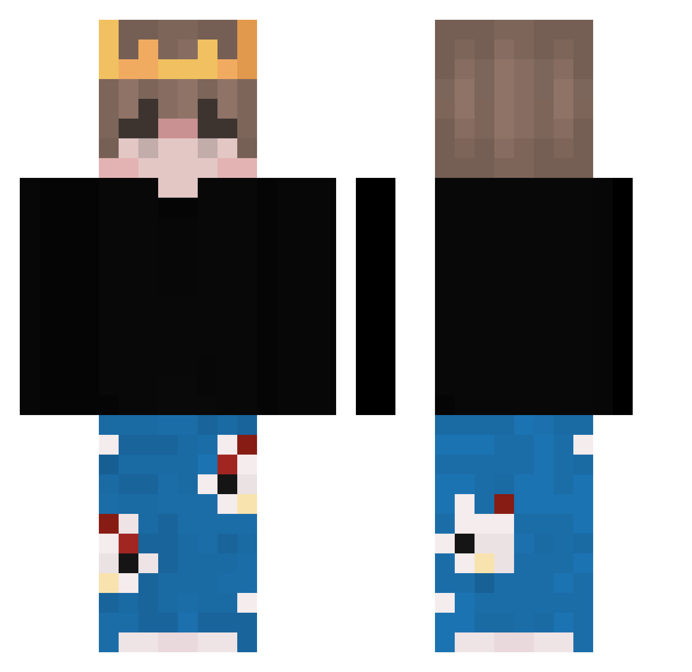 Ting0717 Minecraft skin, front and back view