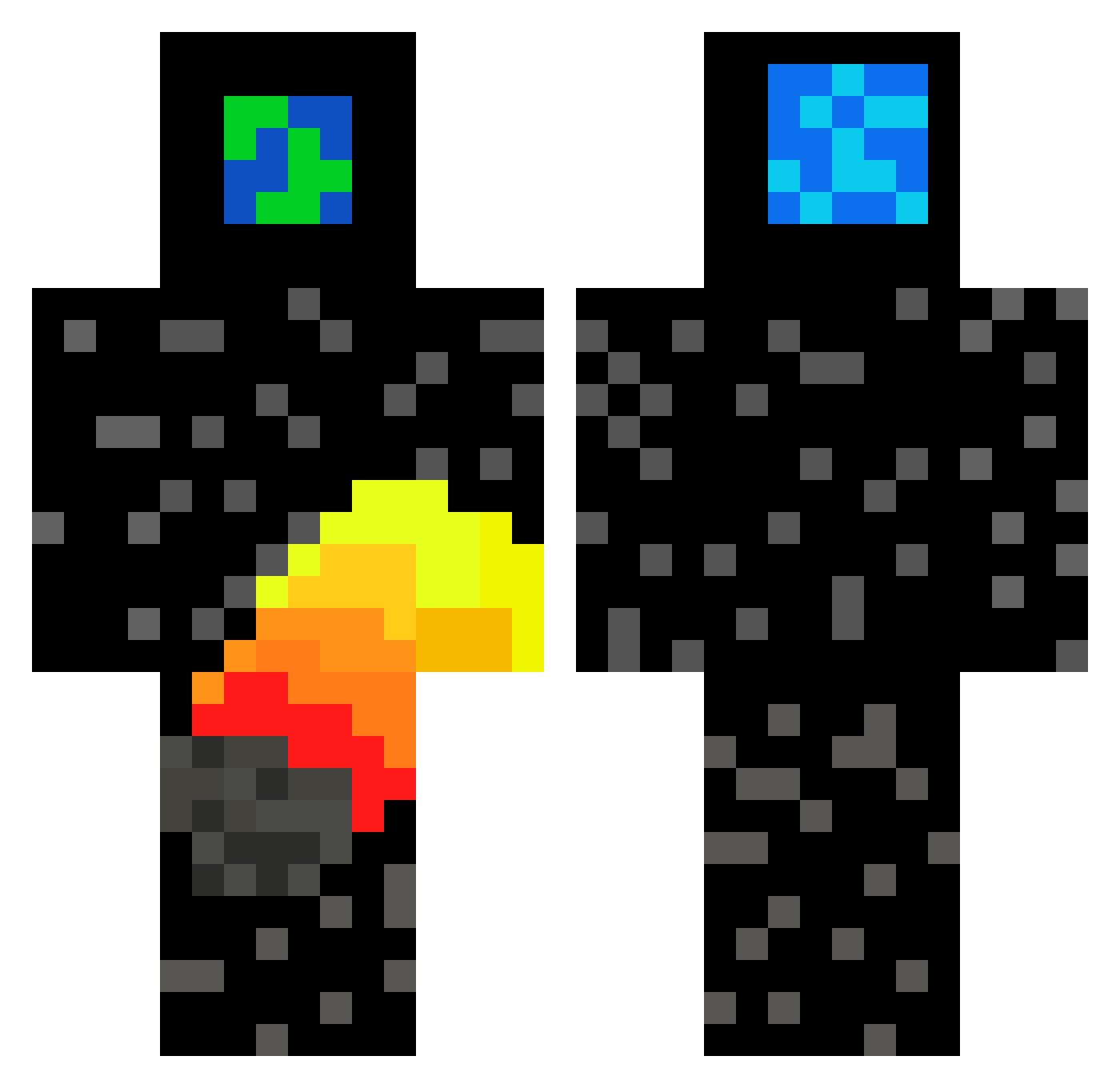 TriedVolcano825 Minecraft skin, front and back view