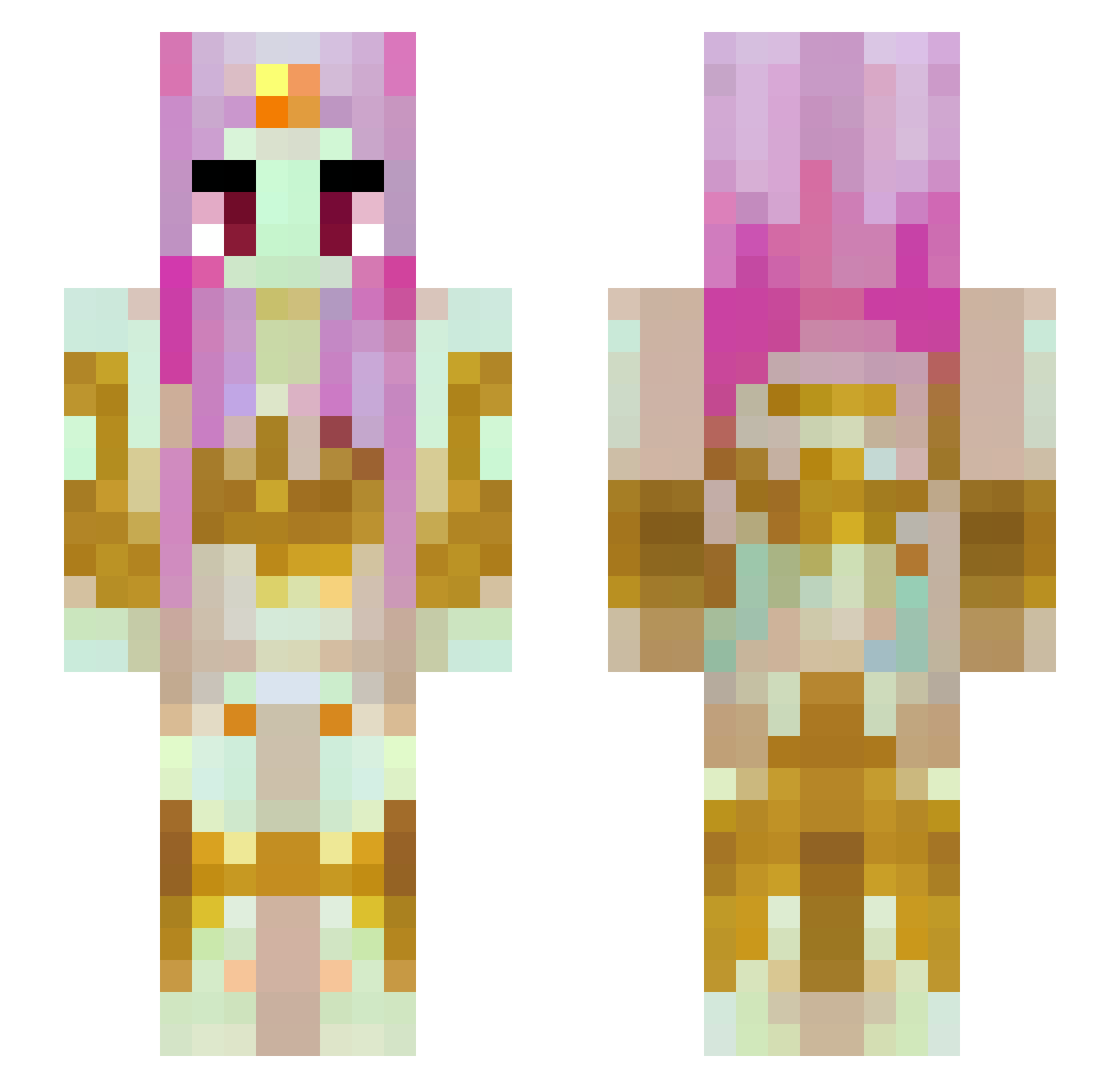 Trea Minecraft skin, front and back view
