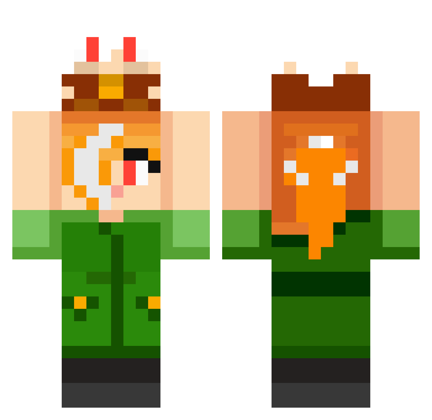 Archetyping Minecraft skin, front and back view