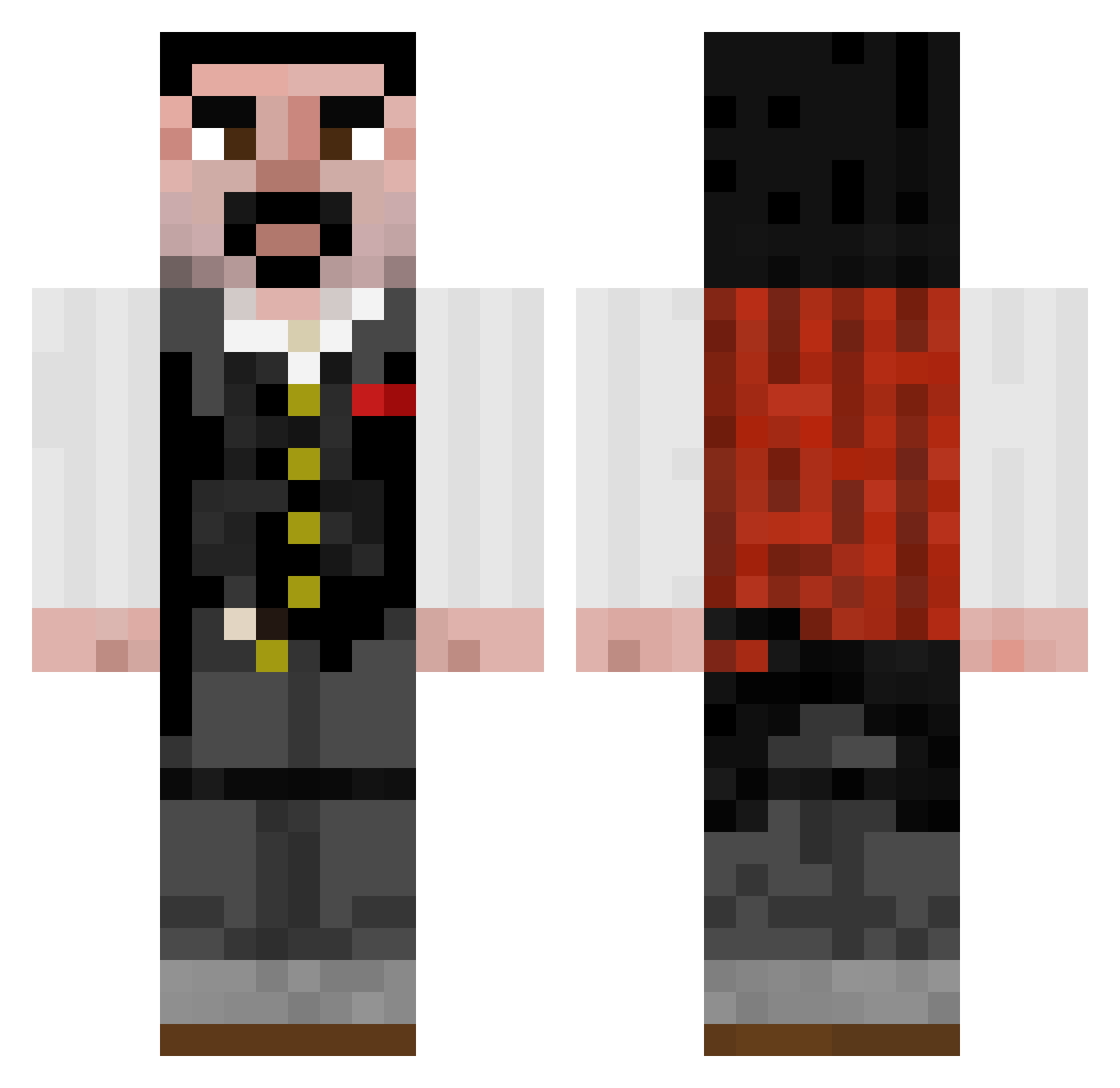 kustik184 Minecraft skin, front and back view