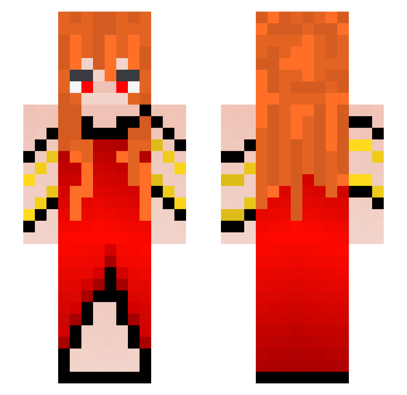 hellmattt Minecraft skin, front and back view