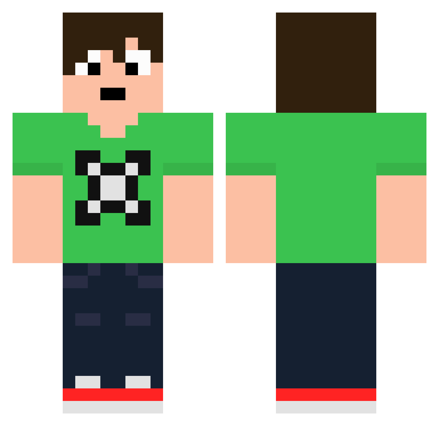 Decil Minecraft skin, front and back view