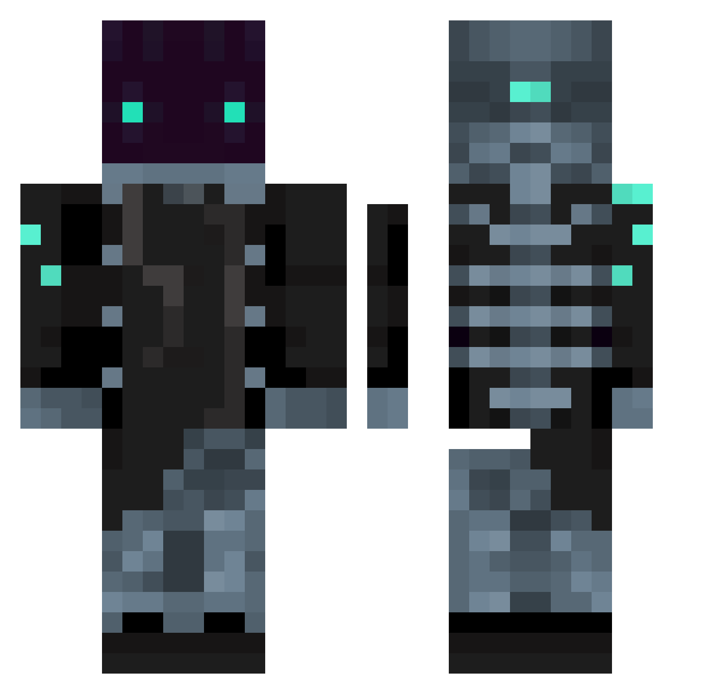 Emp1y Minecraft skin, front and back view