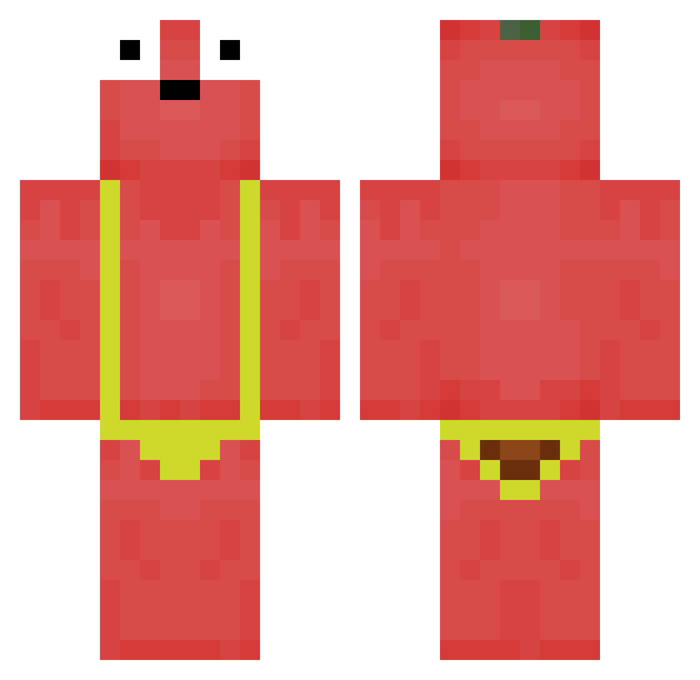 PoMoTV_ Minecraft skin, front and back view