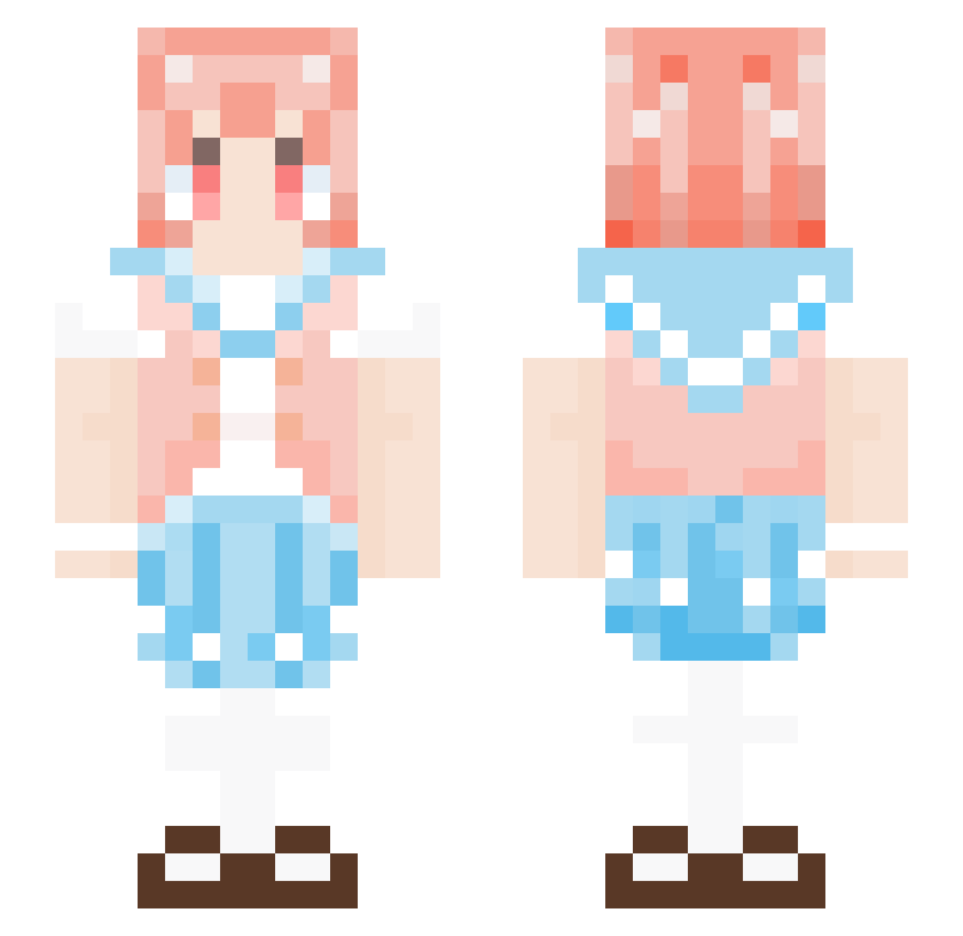 Dong_xia Minecraft skin, front and back view