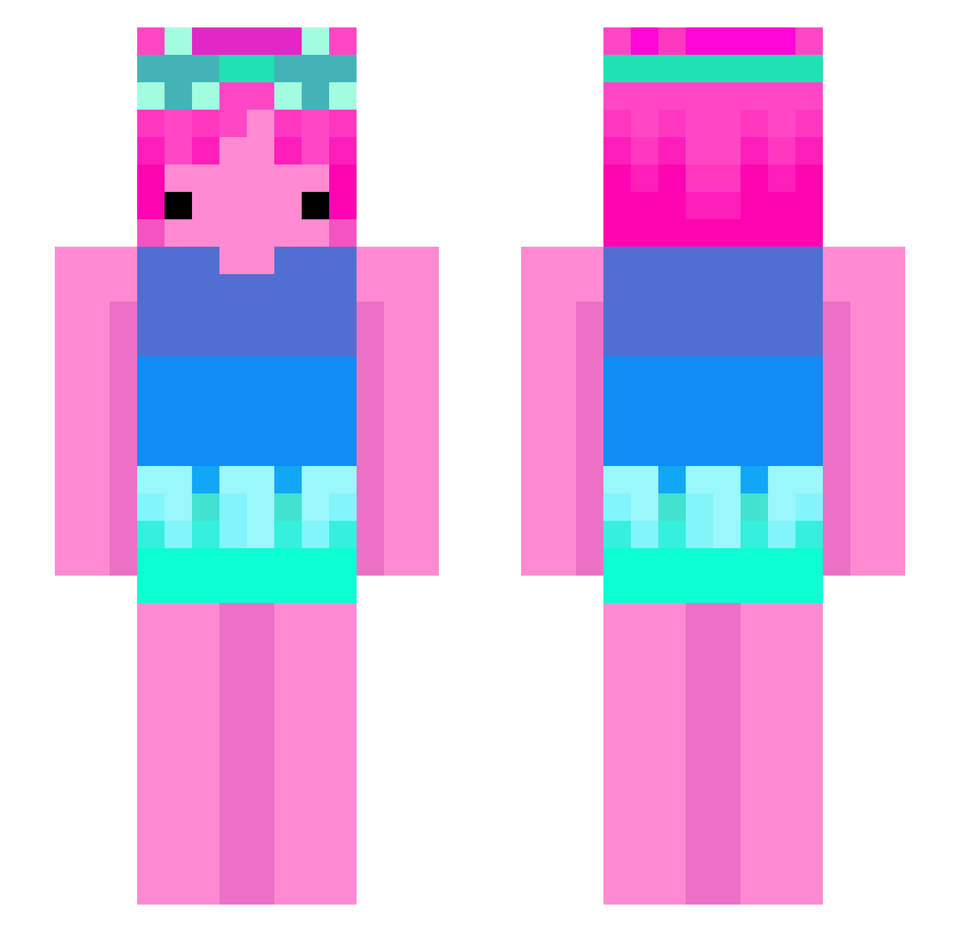 c3lsus Minecraft skin, front and back view