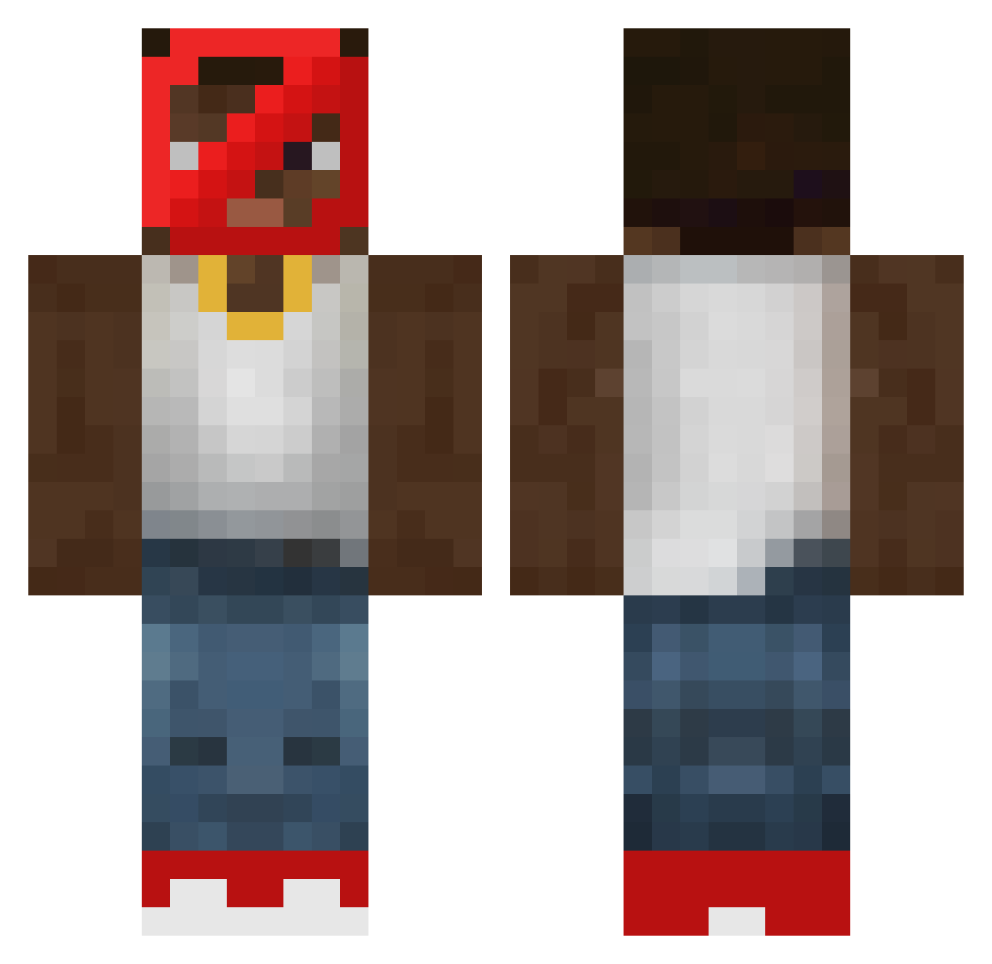 Cleakie Minecraft skin, front and back view