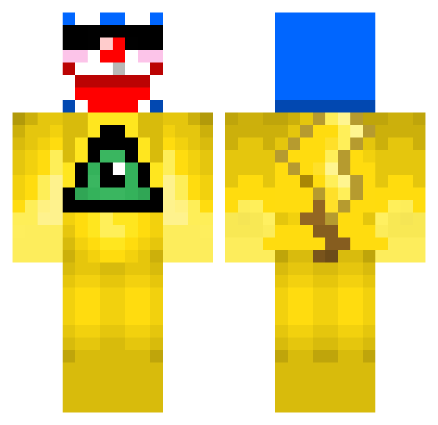 Dizw Minecraft skin, front and back view