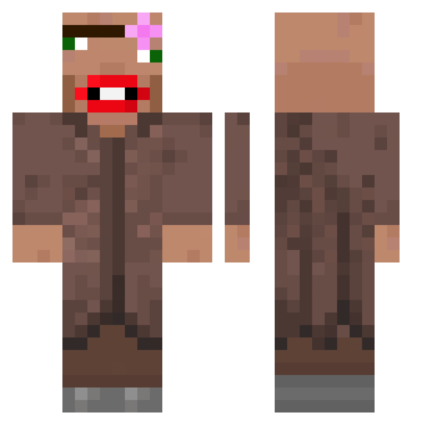 zzxgp_jbPLkZcx Minecraft skin, front and back view