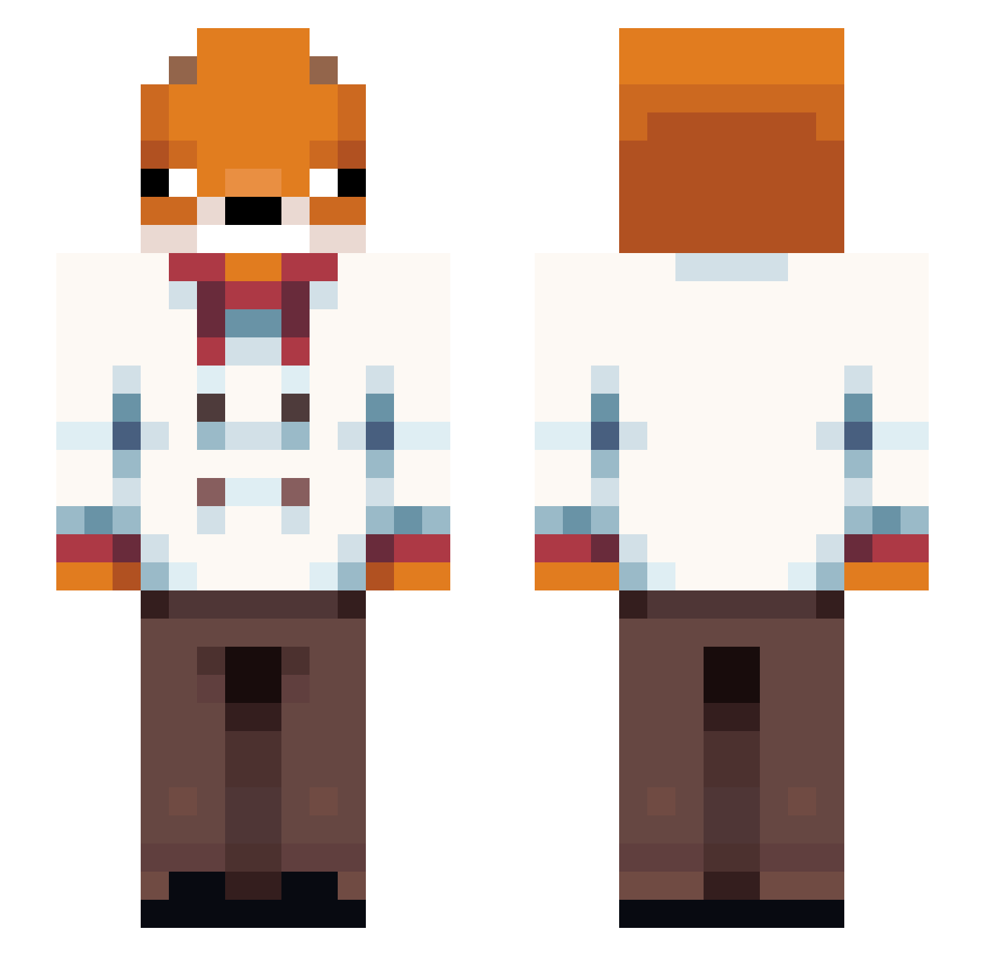 Unprejudiced Minecraft skin, front and back view