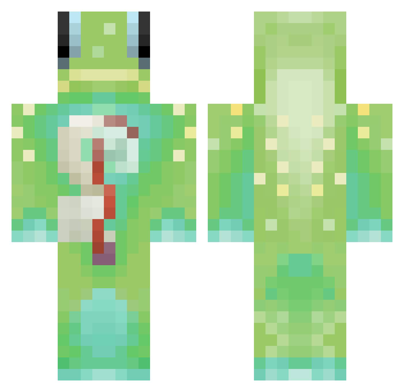 iMokaa Minecraft skin, front and back view