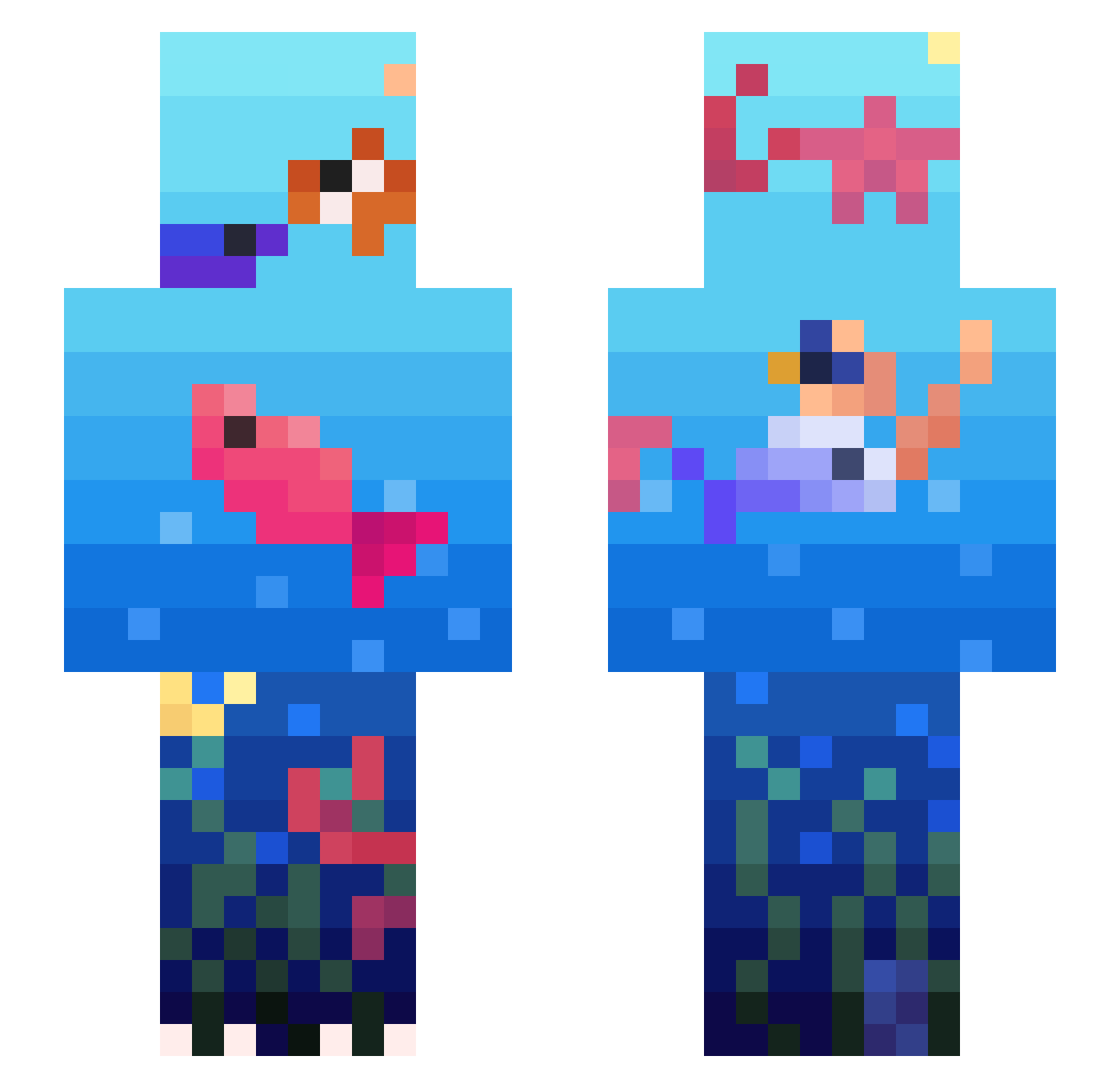 Gupolok Minecraft skin, front and back view