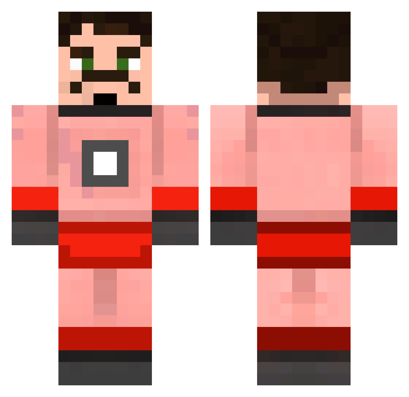 overcool Minecraft skin, front and back view