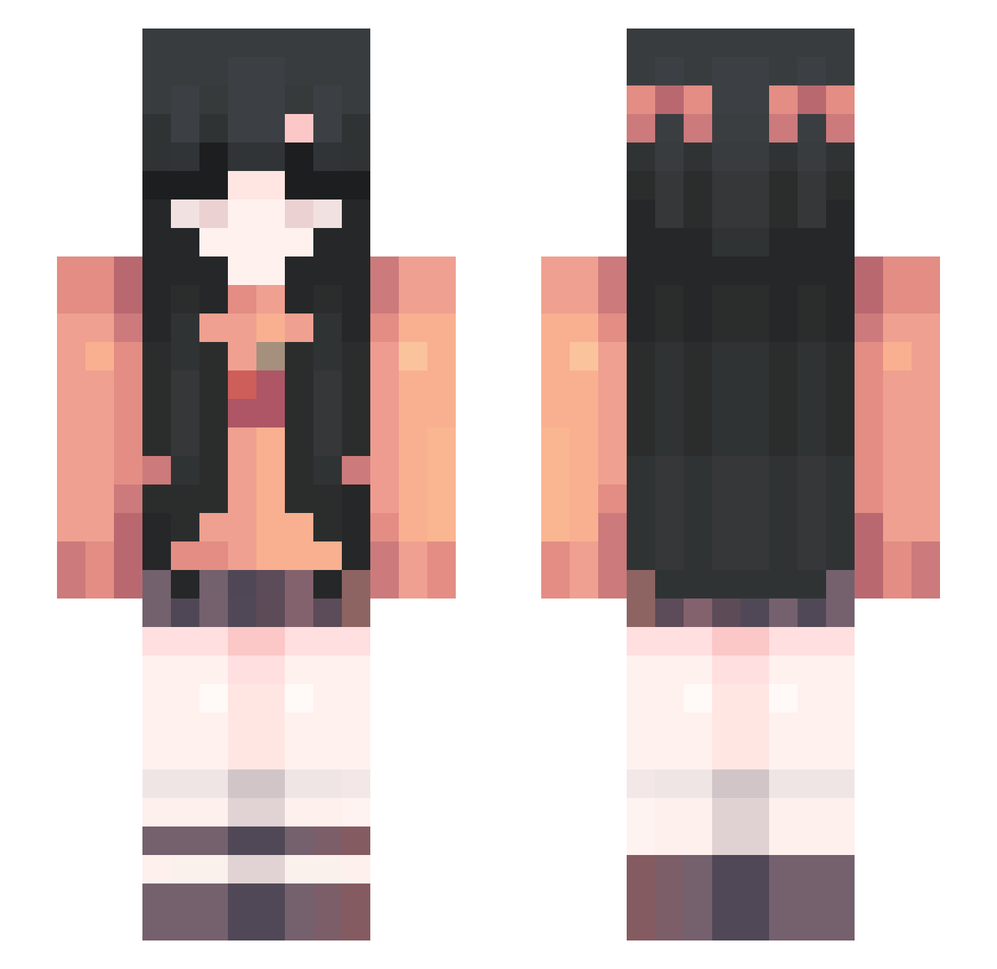 NightWolf910 Minecraft skin, front and back view