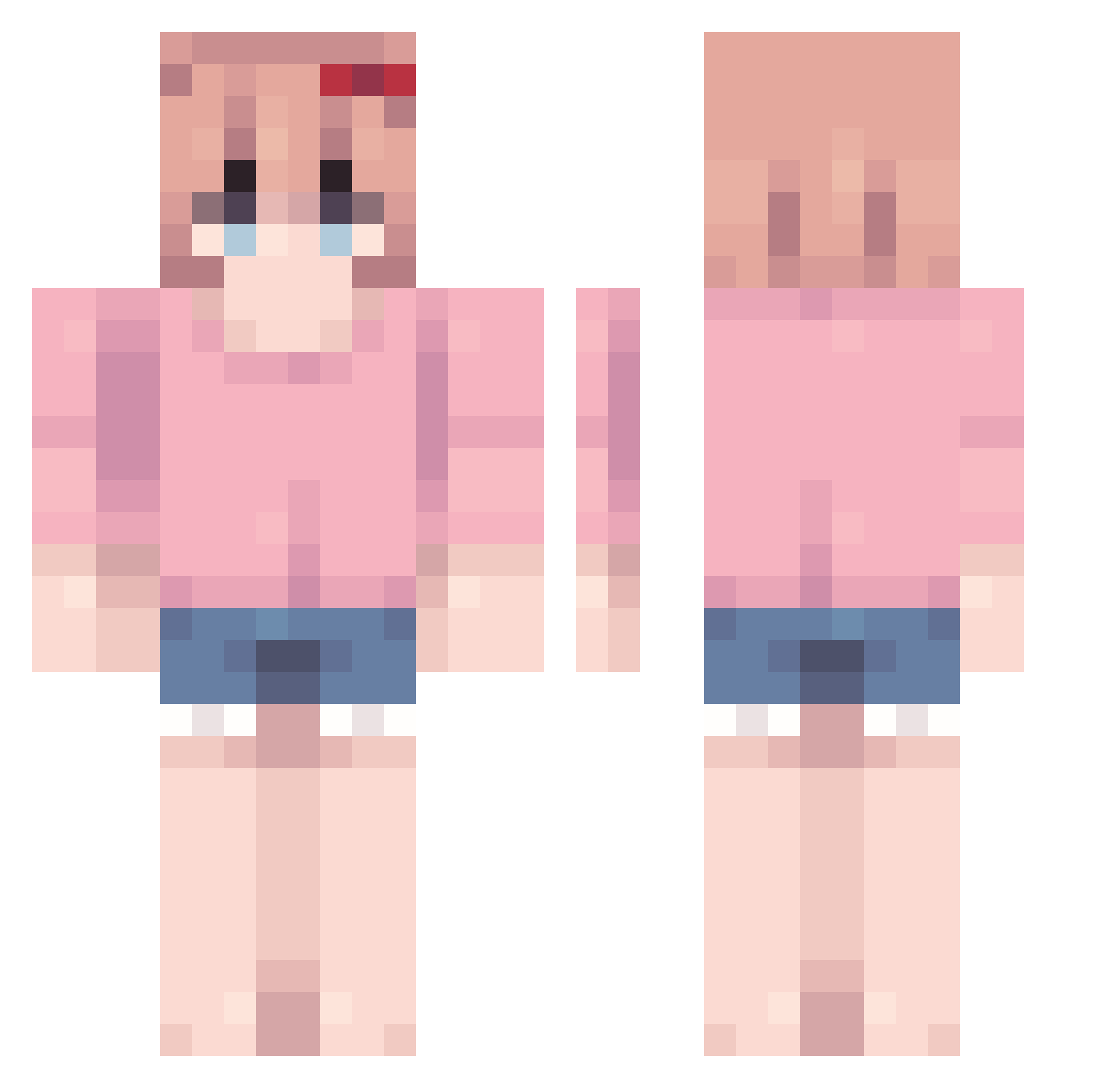 PhexDex Minecraft skin, front and back view