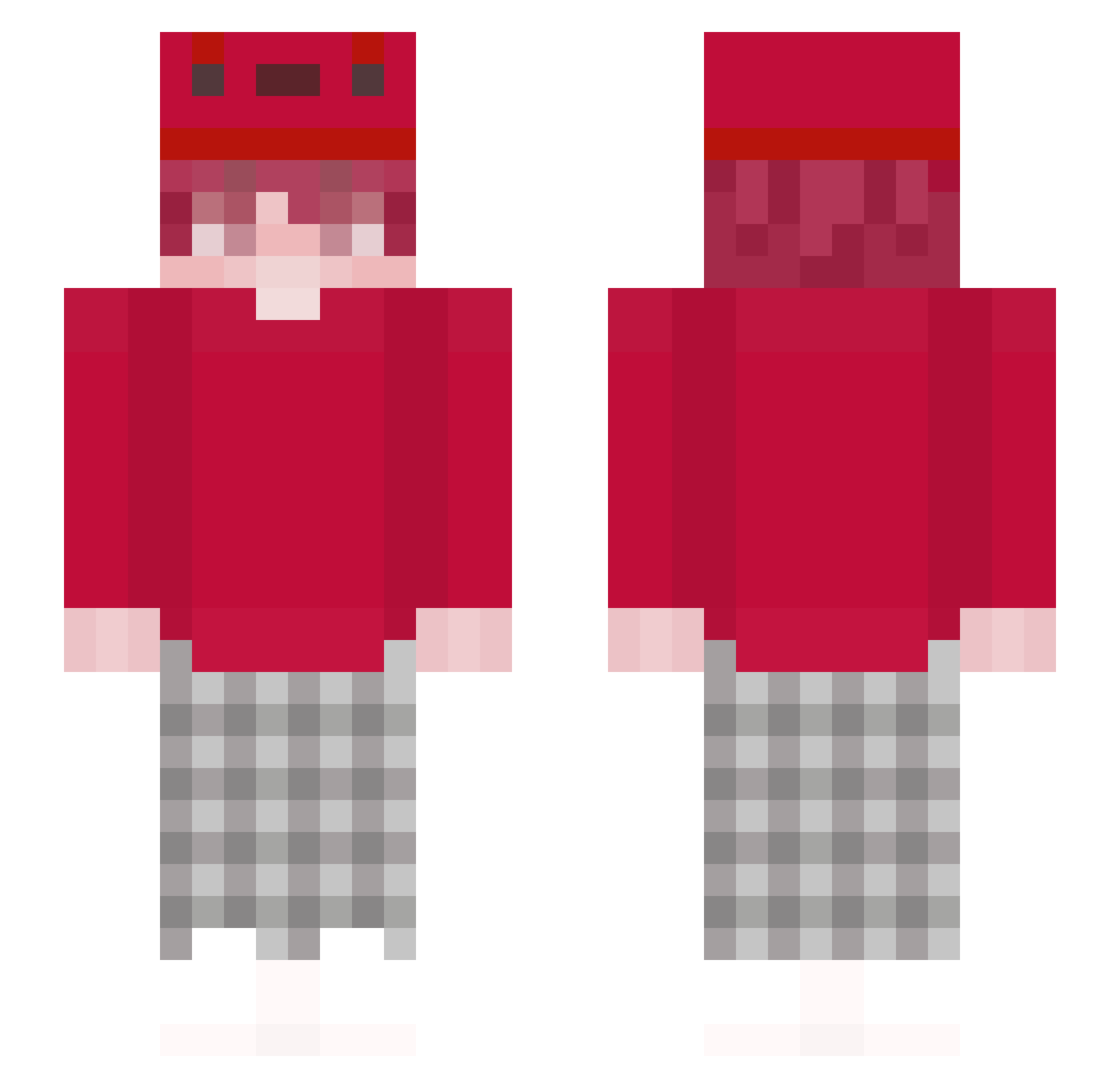 acryliclobster Minecraft skin, front and back view