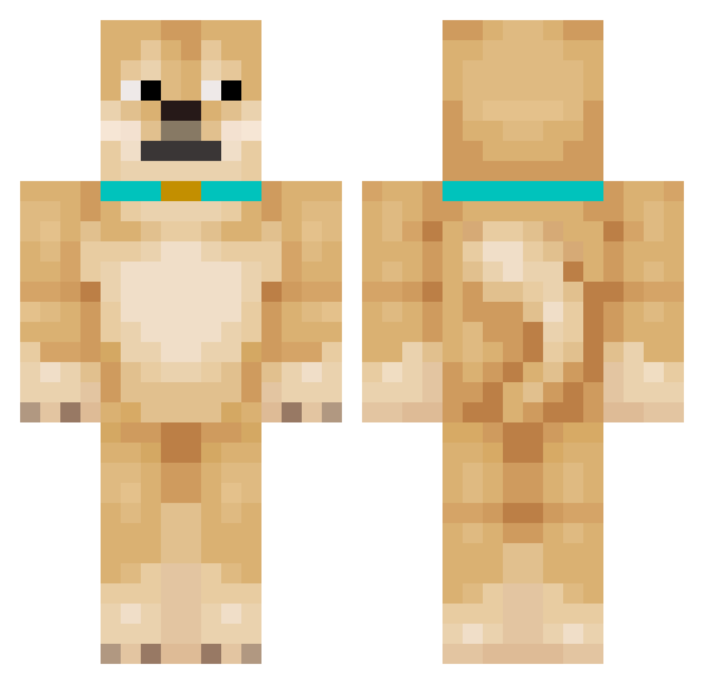 FrederikkeErKran Minecraft skin, front and back view