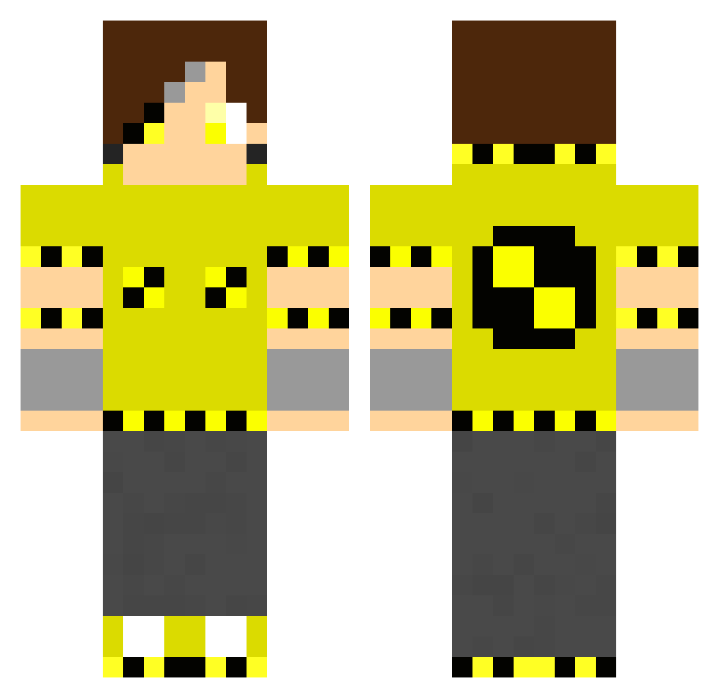 Testy Minecraft skin, front and back view