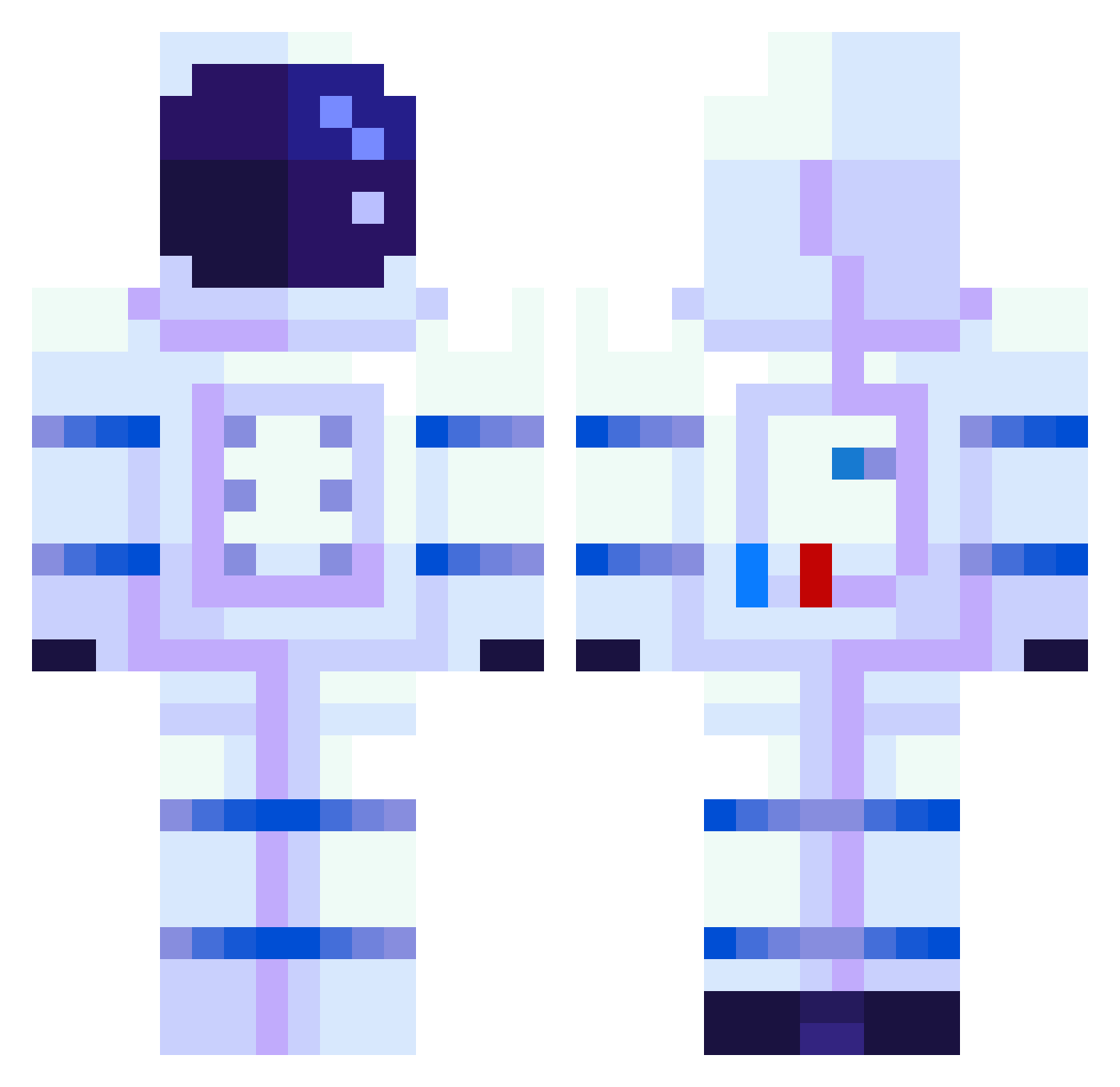 Elbatt Minecraft skin, front and back view