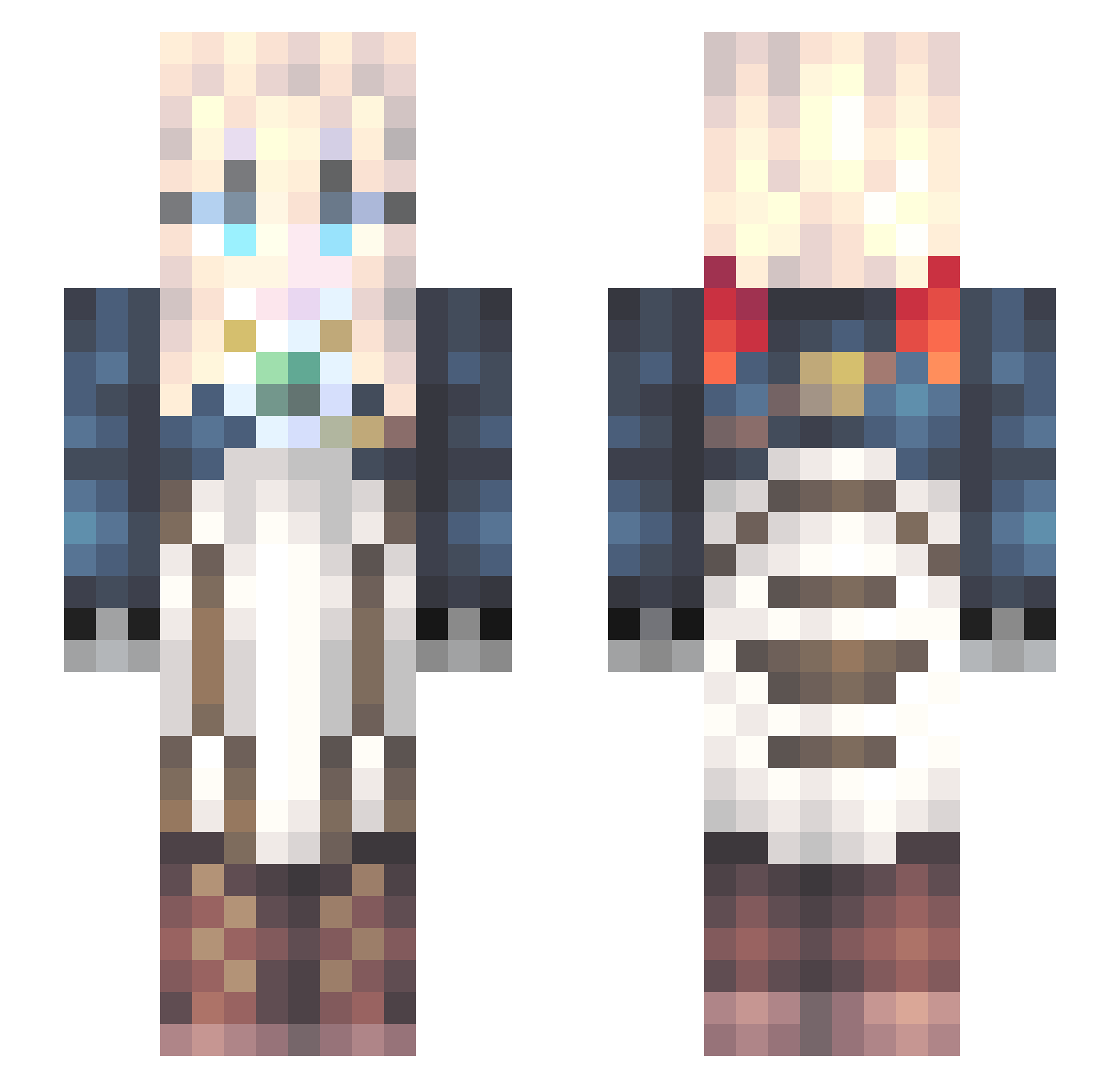 Hatenna Minecraft skin, front and back view
