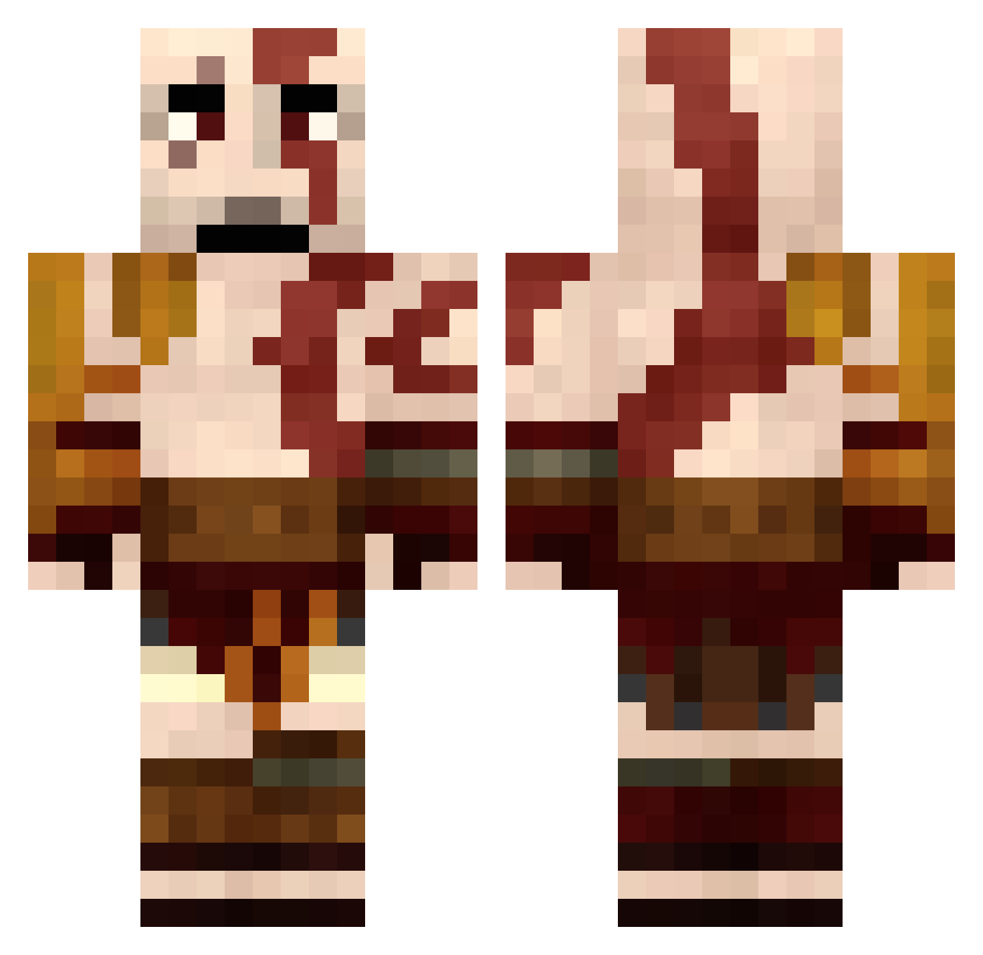 TheG0DofCart Minecraft skin, front and back view