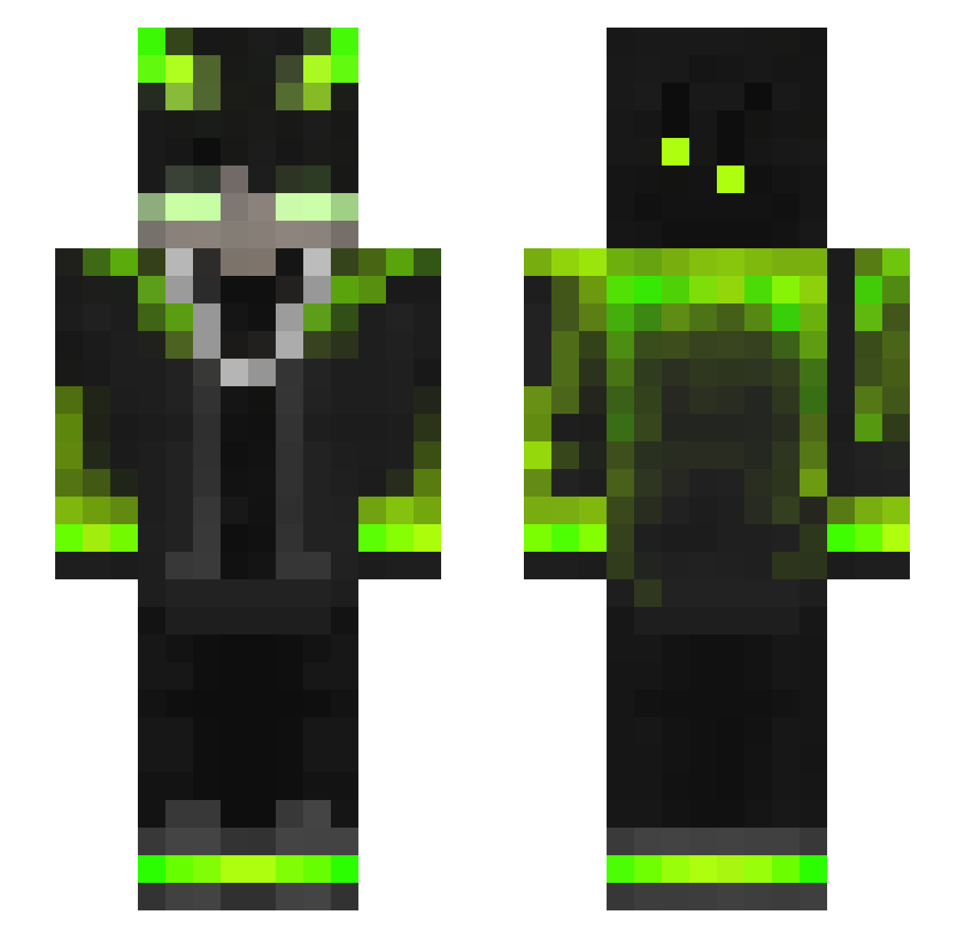 Souls444 Minecraft skin, front and back view