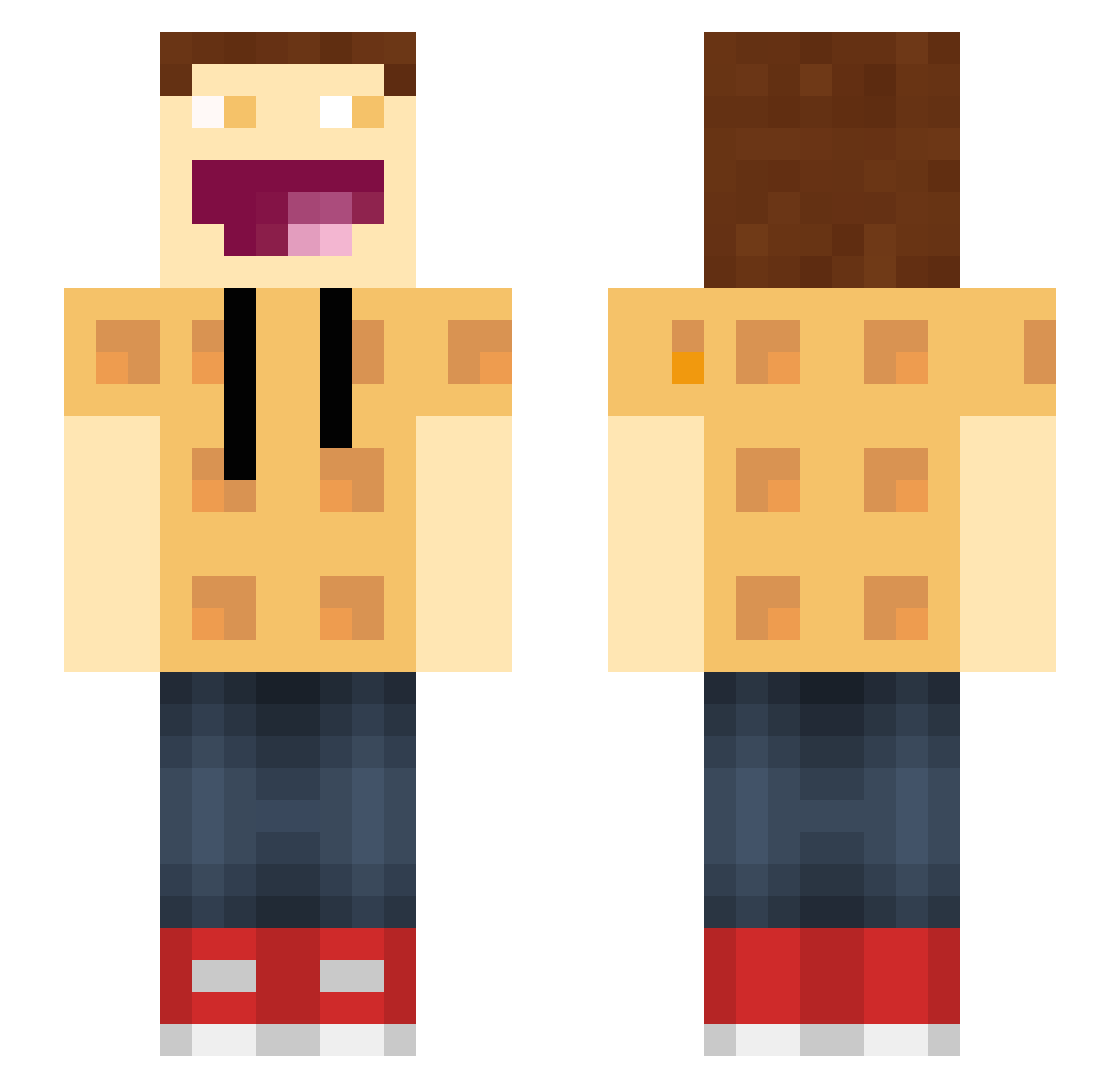 Sheesh56 Minecraft skin, front and back view