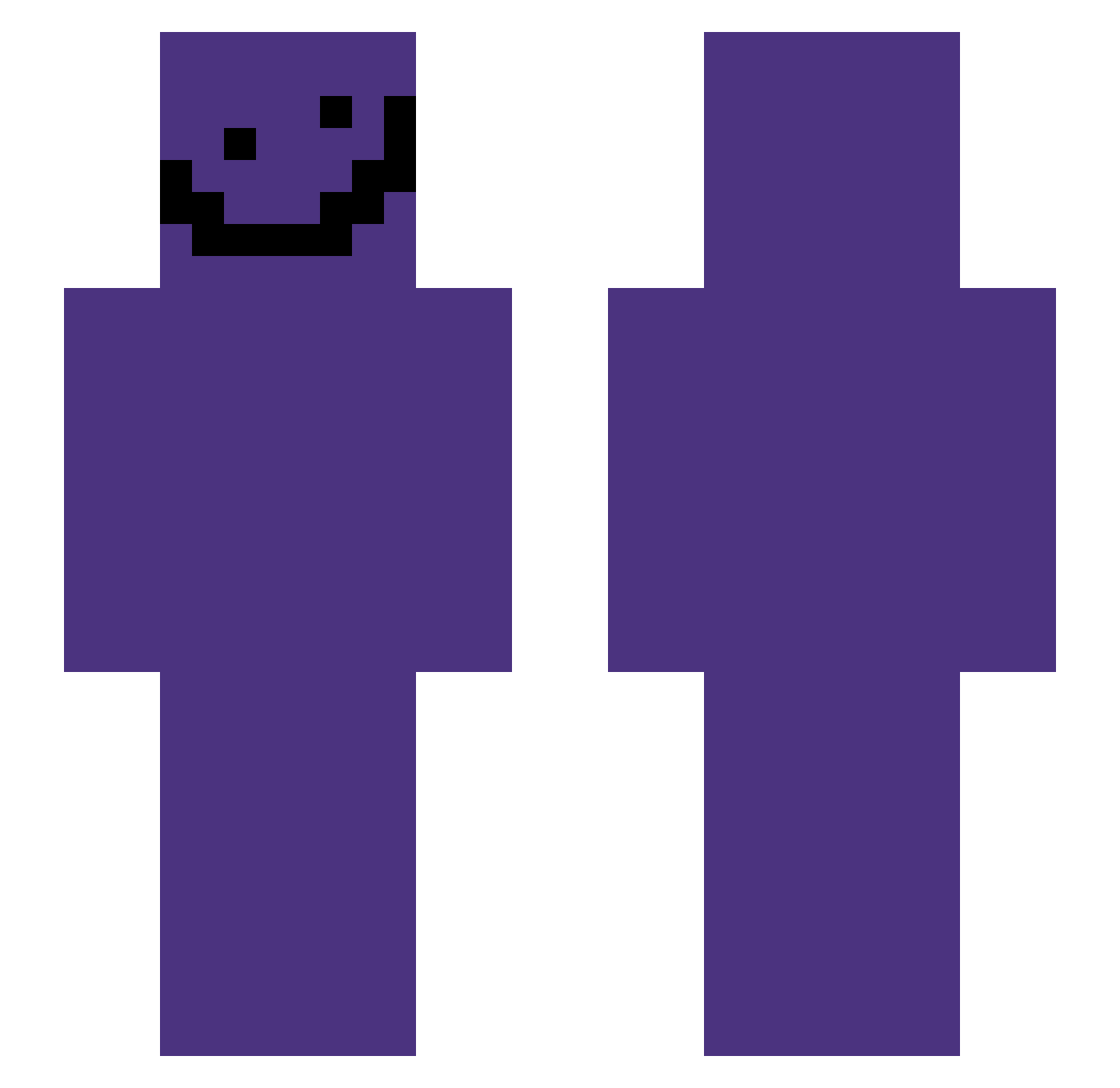 Zxchxk Minecraft skin, front and back view