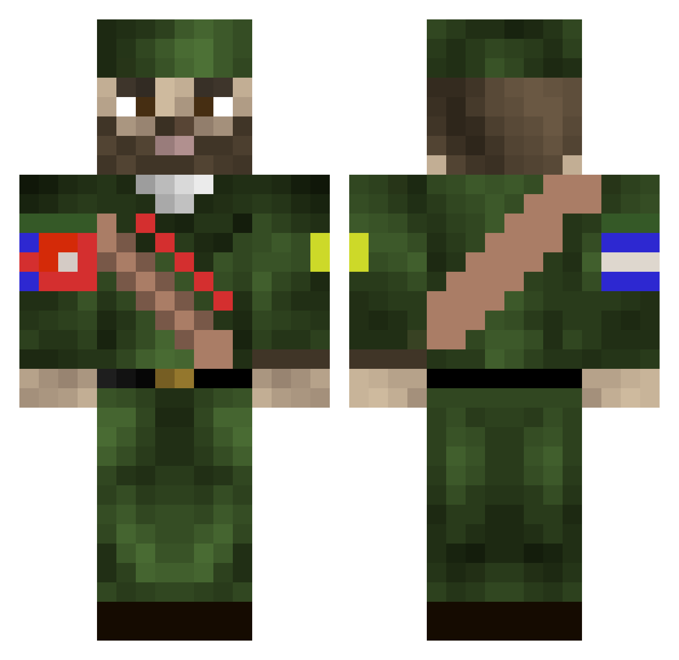 jpistcool Minecraft skin, front and back view