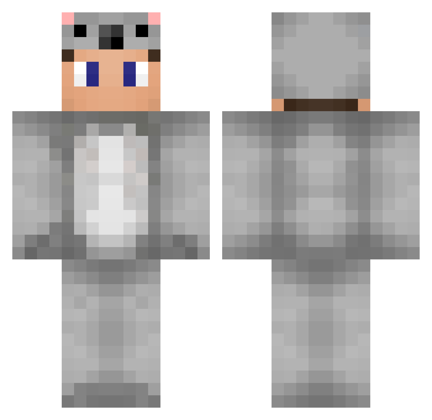 Flqqqqq Minecraft skin, front and back view
